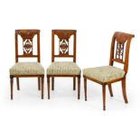 Ein Paar klassizistische Stühle und ein ähnlicher Stuhl Frankreich, 18. Jh.