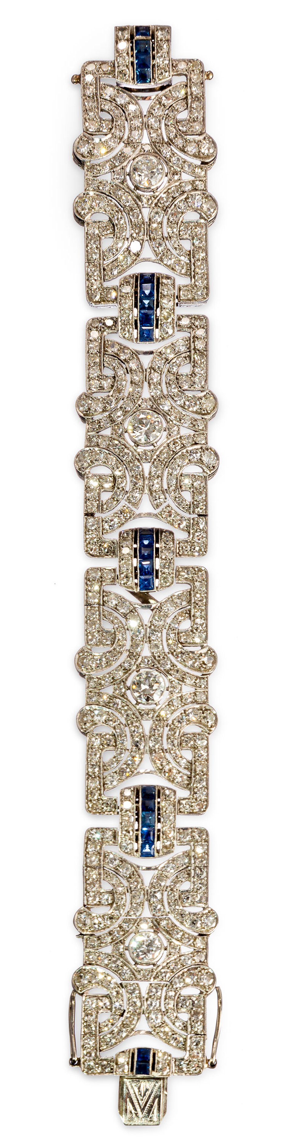 Art-Deco-Diamant-Saphir-Armband