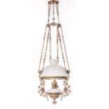 Petroleum-Deckenlampe Deutsch, um 1900