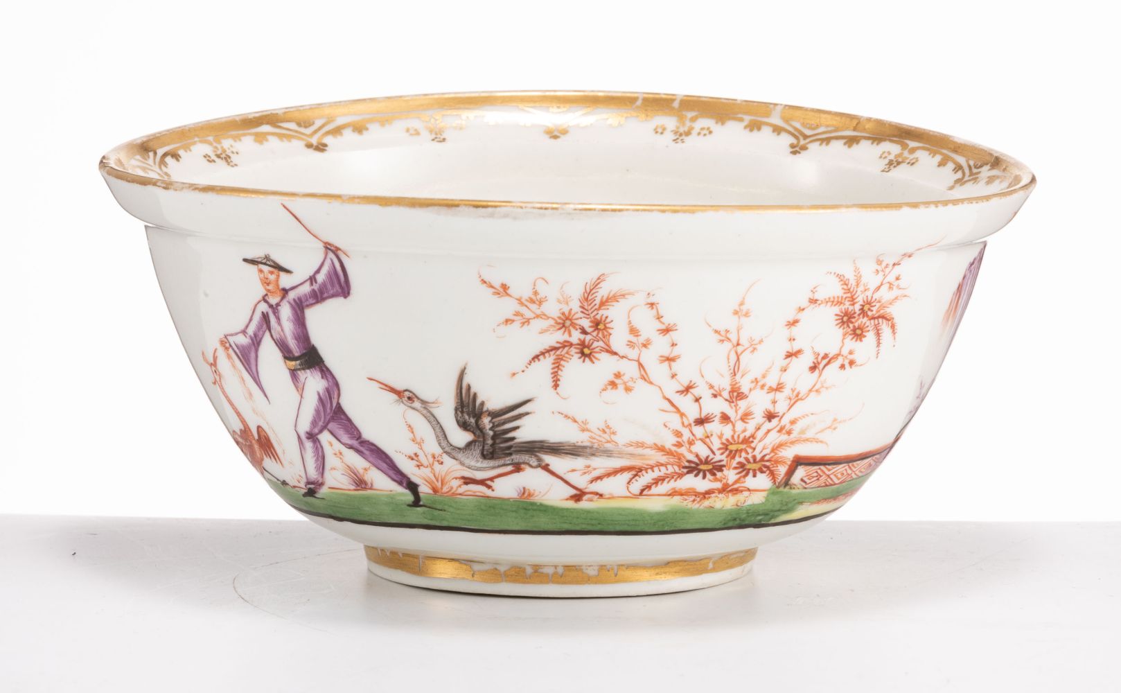 Kumme mit Hausmaler-Chinoiserien Meissen, um 1720 der Dekor Bayreuth oder Dresden, um 1725/38 - Bild 3 aus 5