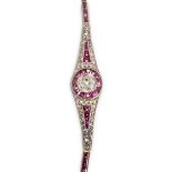 Art-Deco-Diamant-Rubin-Armband