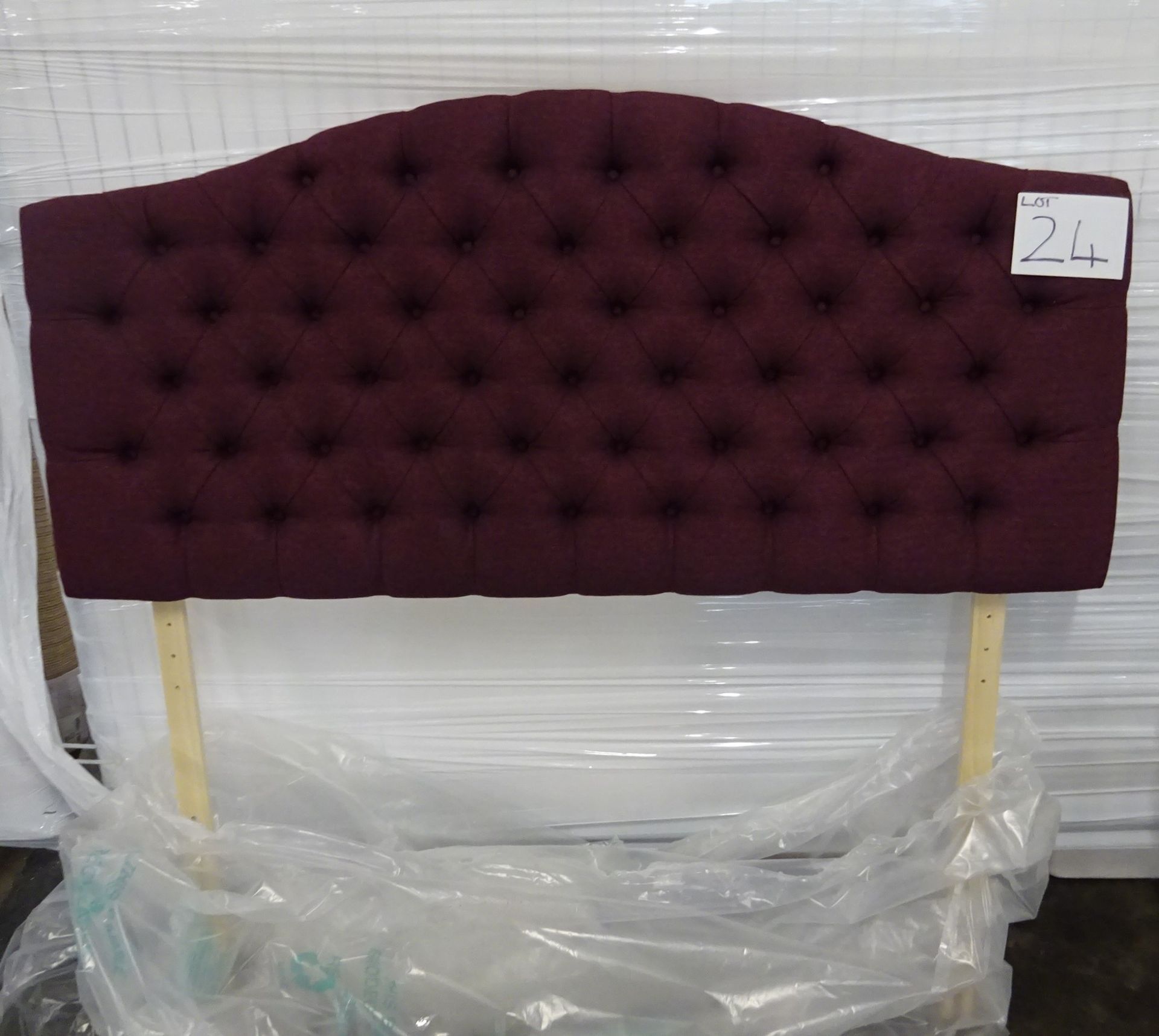 x1| Carpet Right Ex-Display 5ft Rest assured Hampton Headboard Damson|RRP £299| - Image 2 of 2