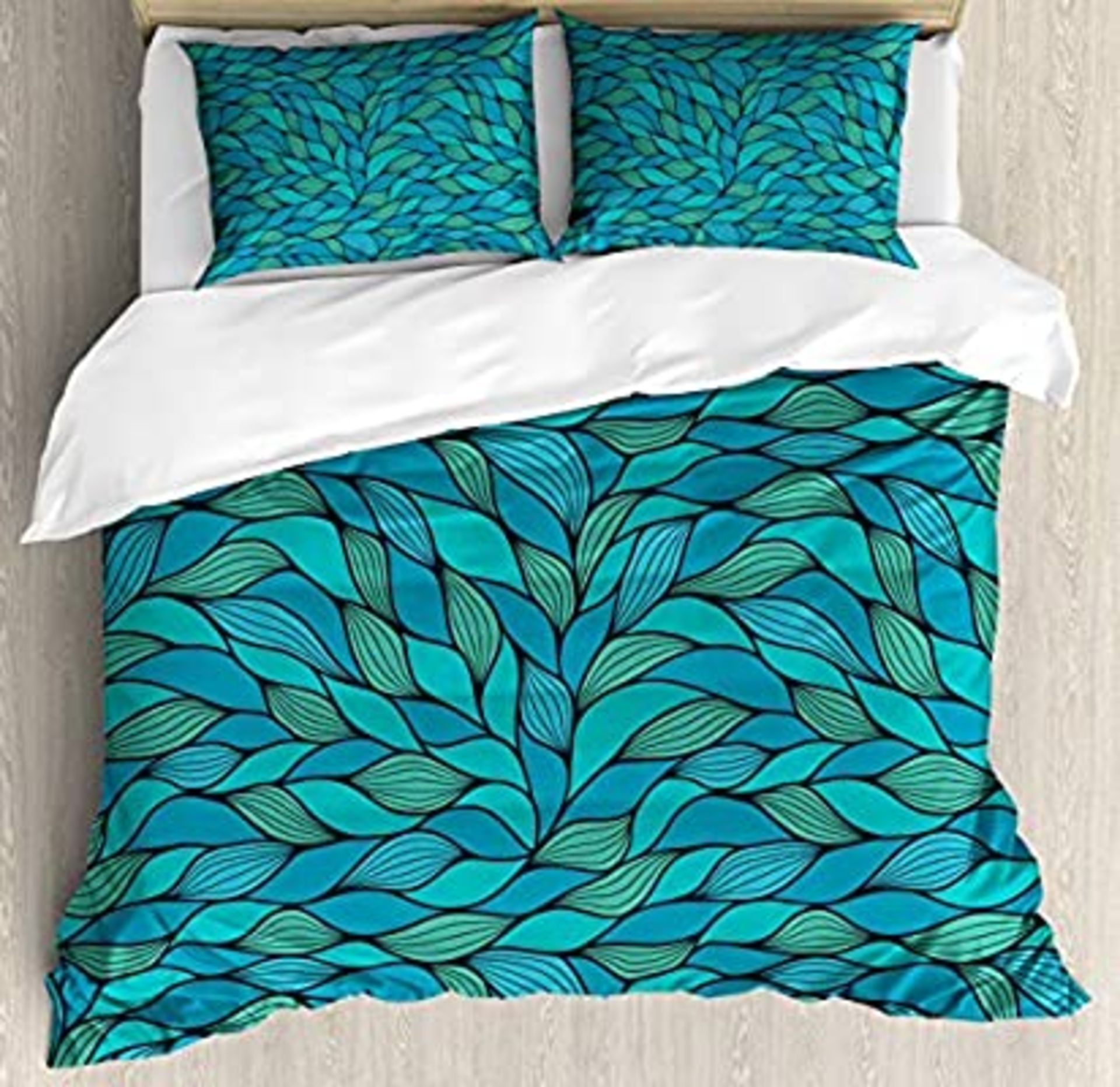 Abstract Wave Ocean Motif Duvet Cover Set - RRP £29.99