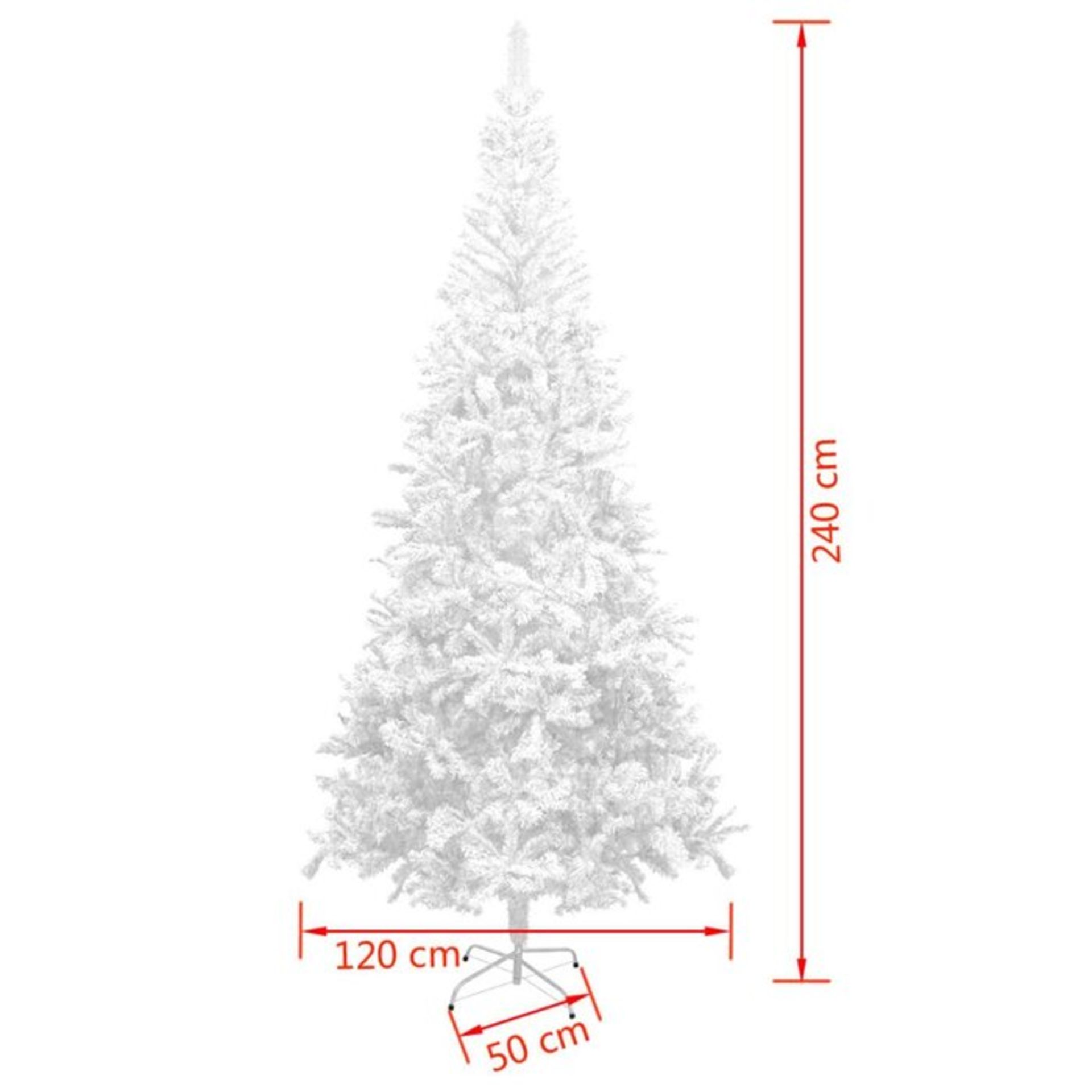 7.8ft White Artifical Christmas Tree with Stand - RRP £85.99 - Image 2 of 2