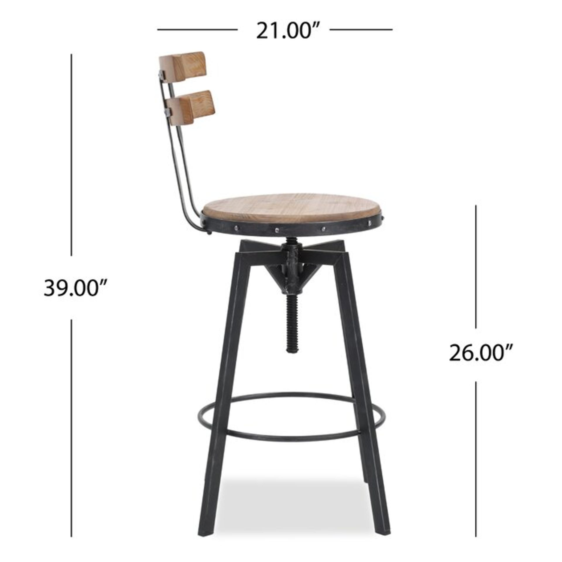 Gloria Height Adjustable Swivel Bar Stool - RRP £89.99 - Image 2 of 2