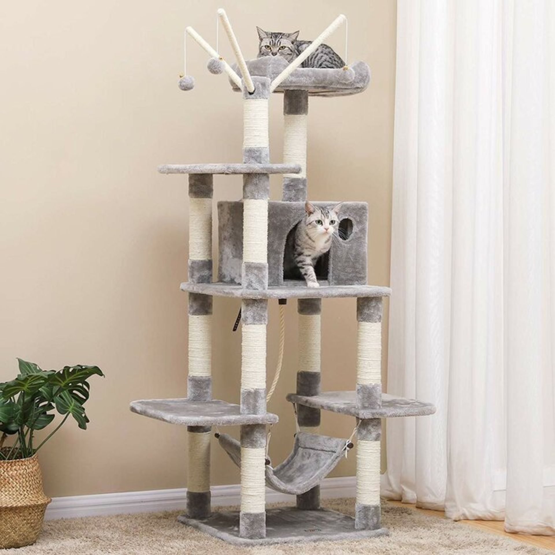 Ballina 146cm Scratcher Activity Centres Post with Hammock Cat Tree - RRP £81.99