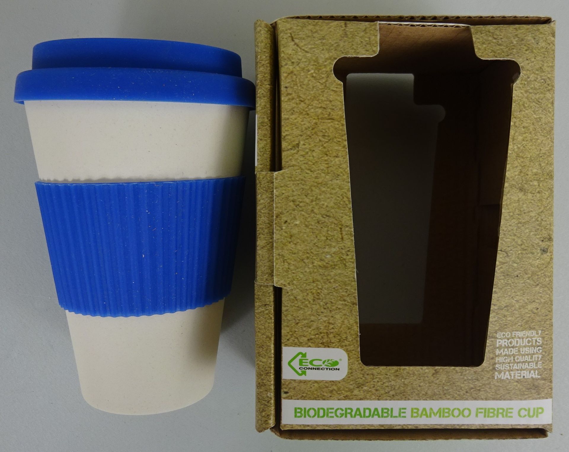 Blue Biodegradable Bamboo Fibre Cup