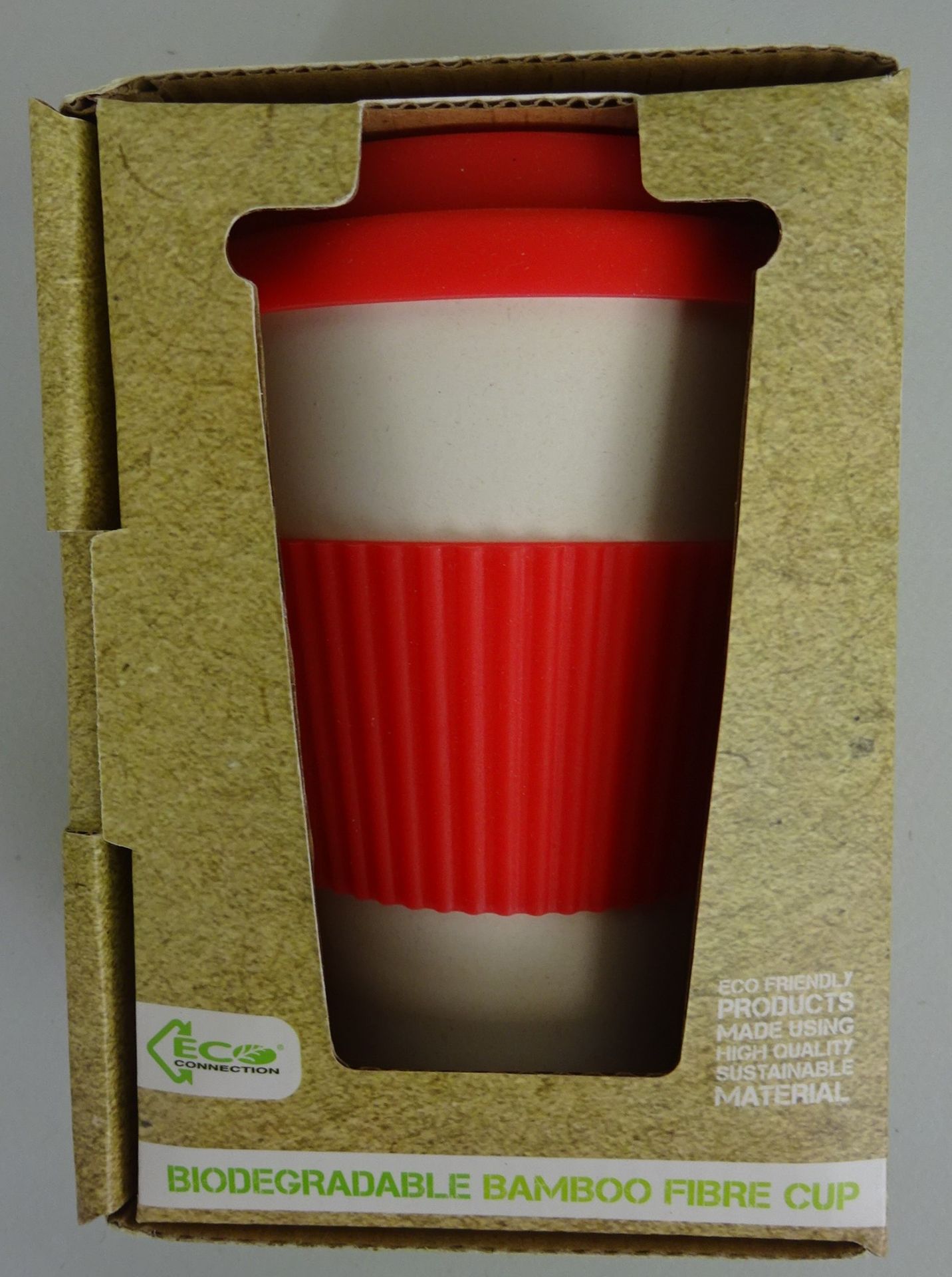Red Biodegradable Bamboo Fibre Cup - Image 2 of 2