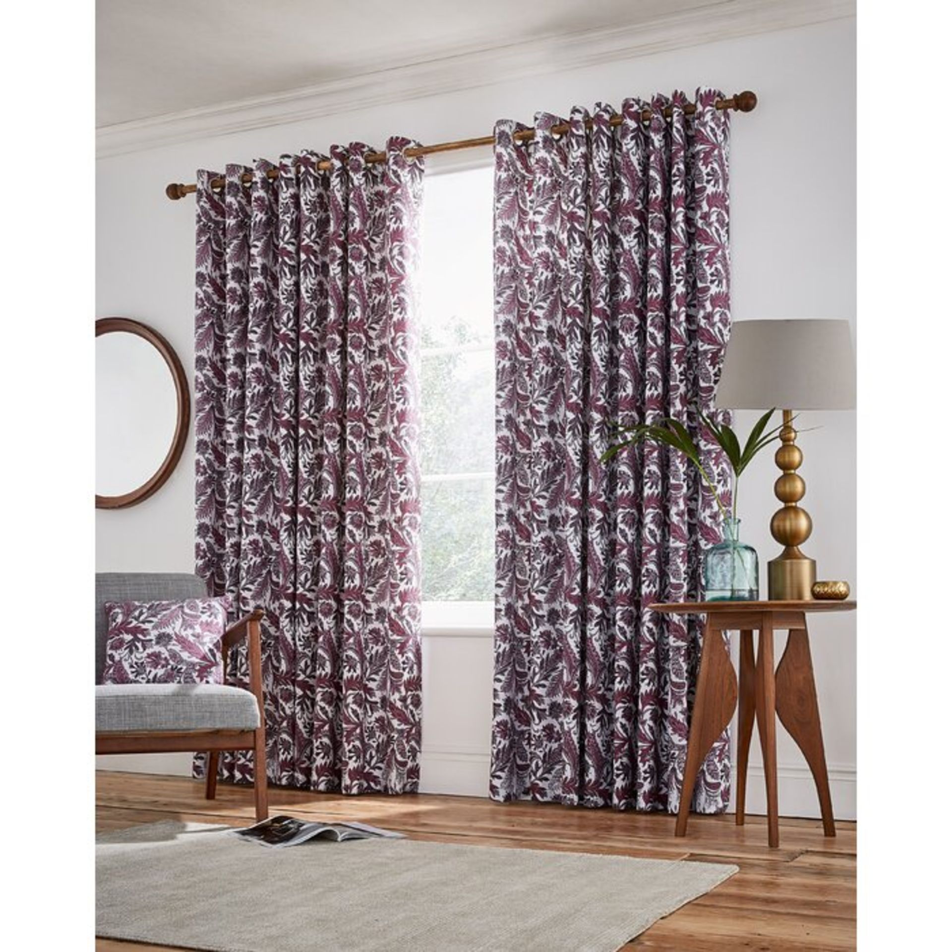 Jacaranda Lined Eyelet Room Darkening Curtains - RRP £117.00