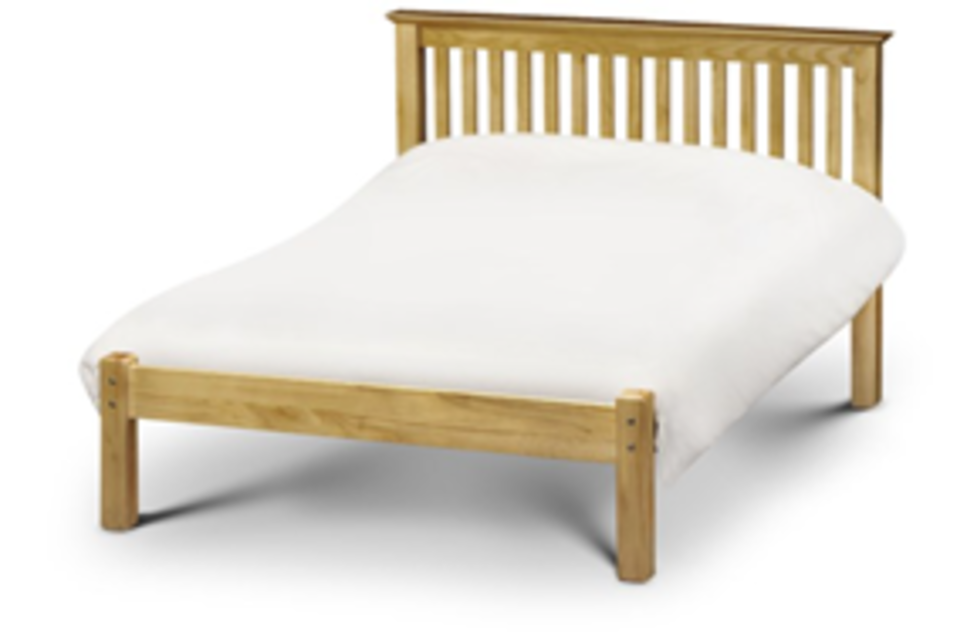 Carpet Right Ex-Display 5ft Bali Wooden Bed Frame & Damaged Memory Foam Mattress|Screws Missing|RRP