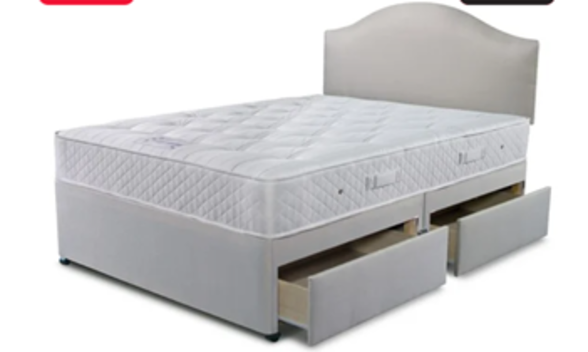 Carpet Right Ex-Display 5ft Nestledown Eton Divan Bed With 4 Drawers & Headboard|RRP £1199|