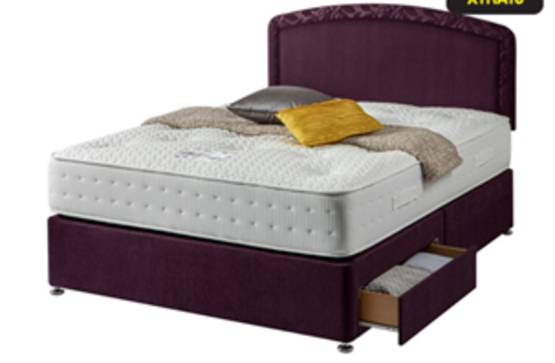 Carpet Right Ex-Display 5ft Sleepright Lorenza Divan Bed With 2 Drawers & Headboard|RRP £649|