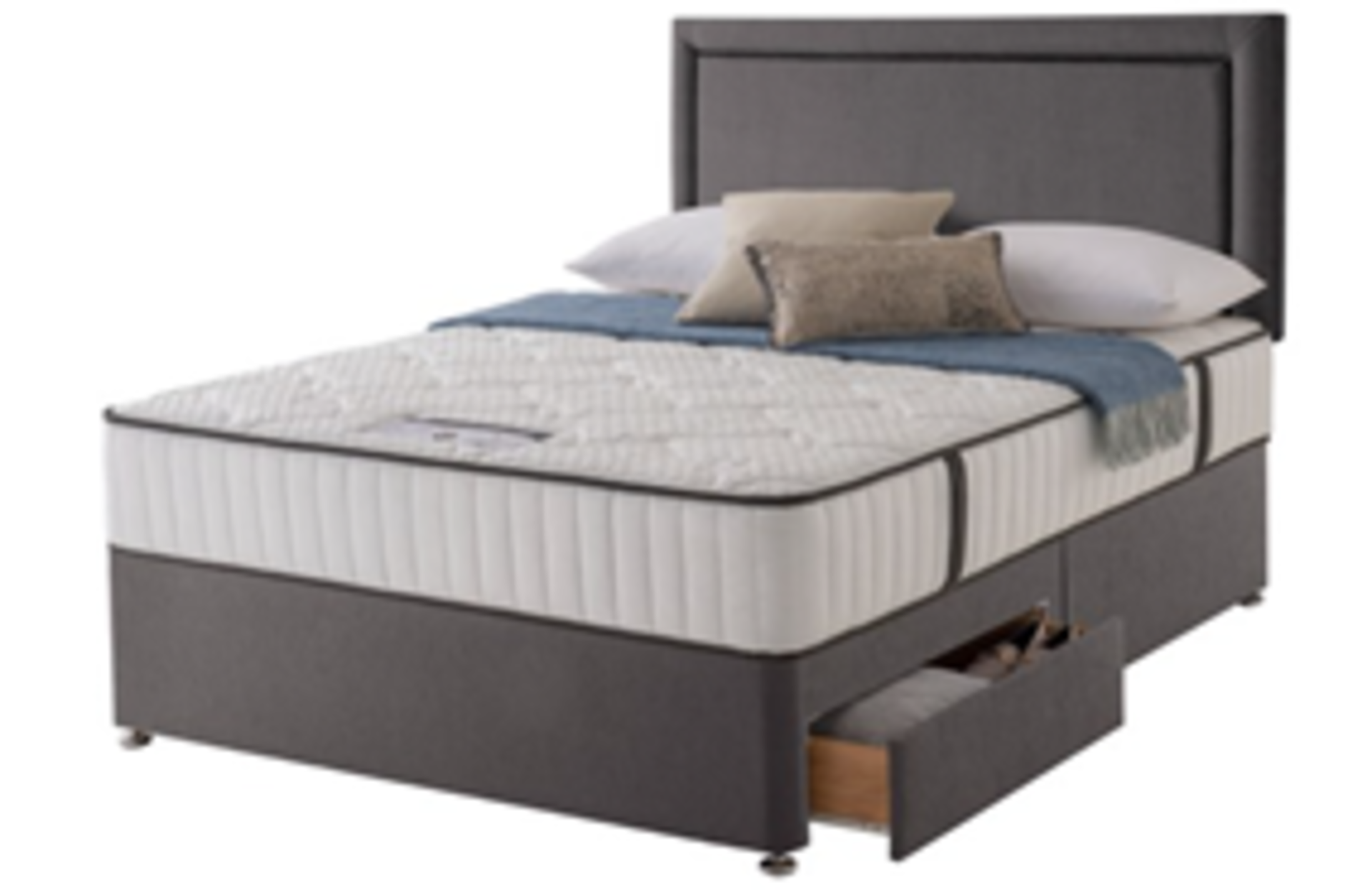 Carpet Right Ex-Display 5ft Sealy Energise Divan Bed 2 Drawers & Headboard|RRP £1309|