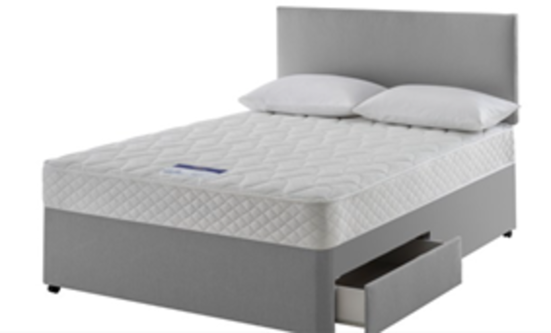 Carpet Right Ex-Display 4ft 6 Silentnight Iris Divan Bed With 2 Drawers & Headboard|RRP £849|