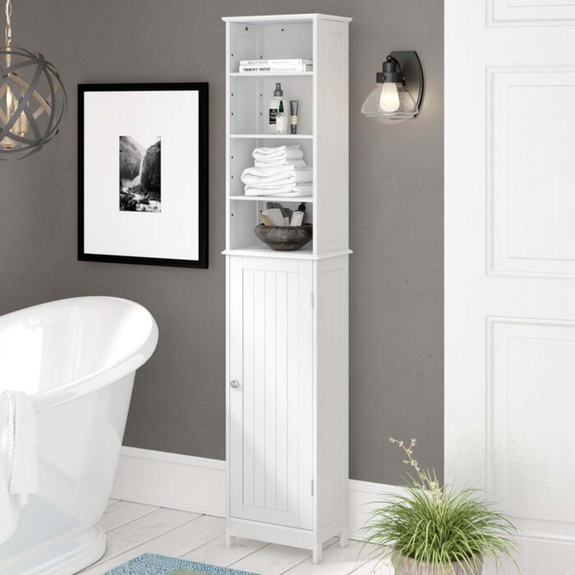 Ashbury 34cm x 165.5cm Free Standing Tall Bathroom Cabinet - RRP £86.99