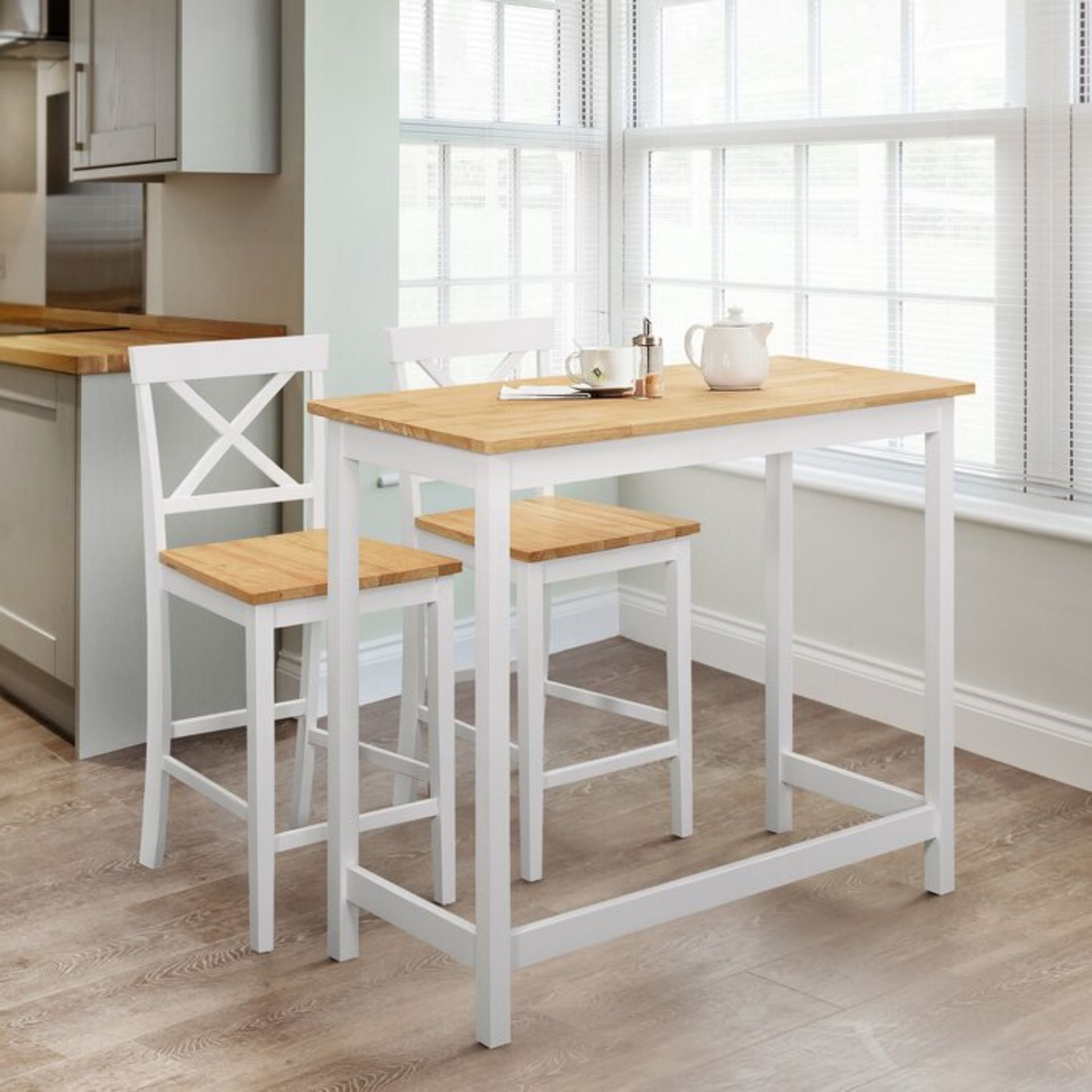 Gurnsey 3 Piece Pub Table Set - RRP £262.38 - Image 2 of 2