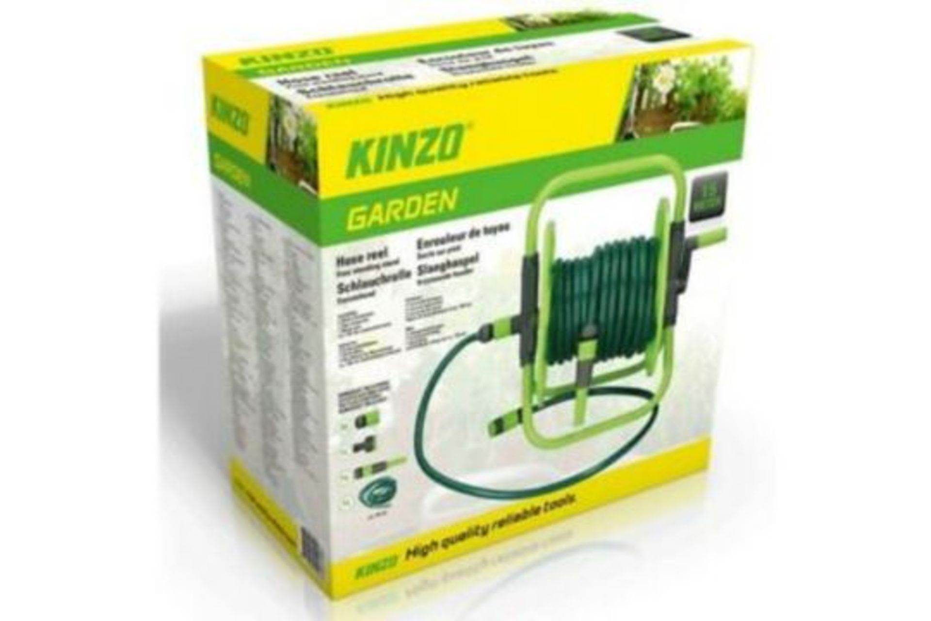 BRAND NEW KINZO 15M HOSE AND REEL WITH ATTACTMENTS