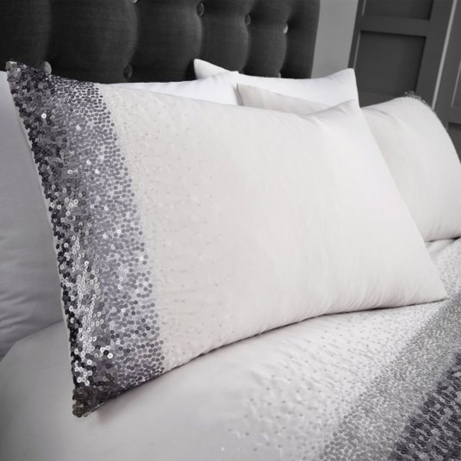 Monroe Silver Sequin Duvet Cover Set - RRP £60.00 - Image 2 of 3