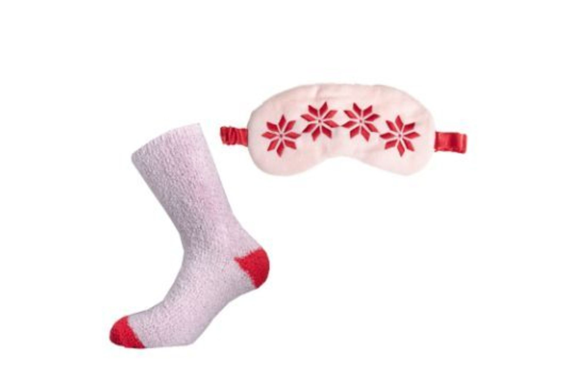 NEW PINK STAR DESIGN EYEMASK AND BED SOCKS