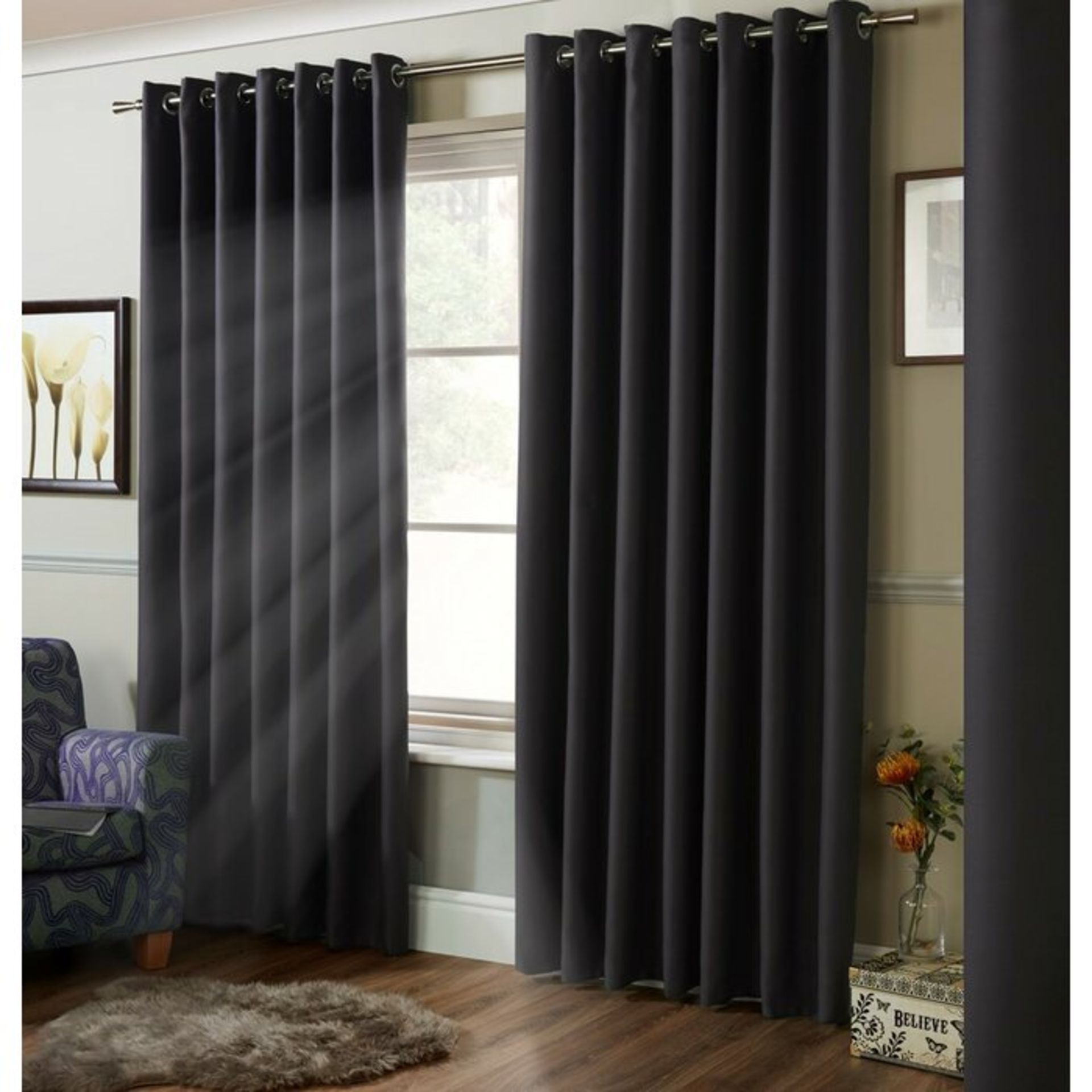 Strome Eyelet Room Darkening Thermal Curtains - RRP £61.99 - Image 2 of 2