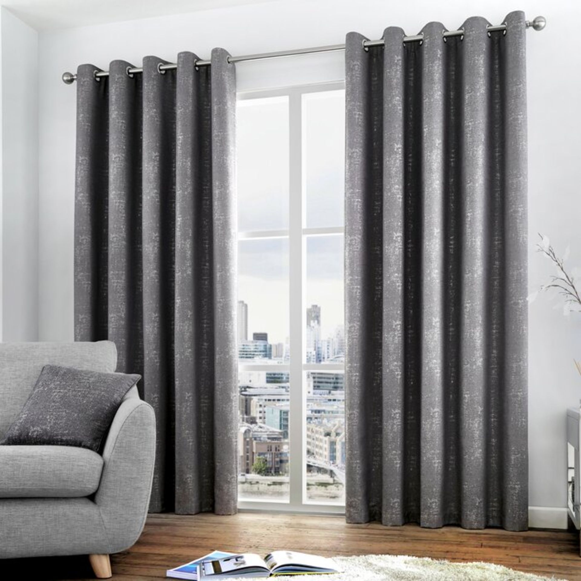 Burley Oak Grommet Room Darkening Curtains - RRP £75.00 - Image 2 of 2