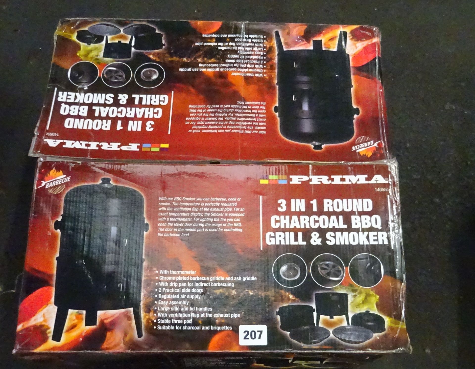 3IN1 ROUND CHARCOAL BBQ WITH GRILL & SMOKER