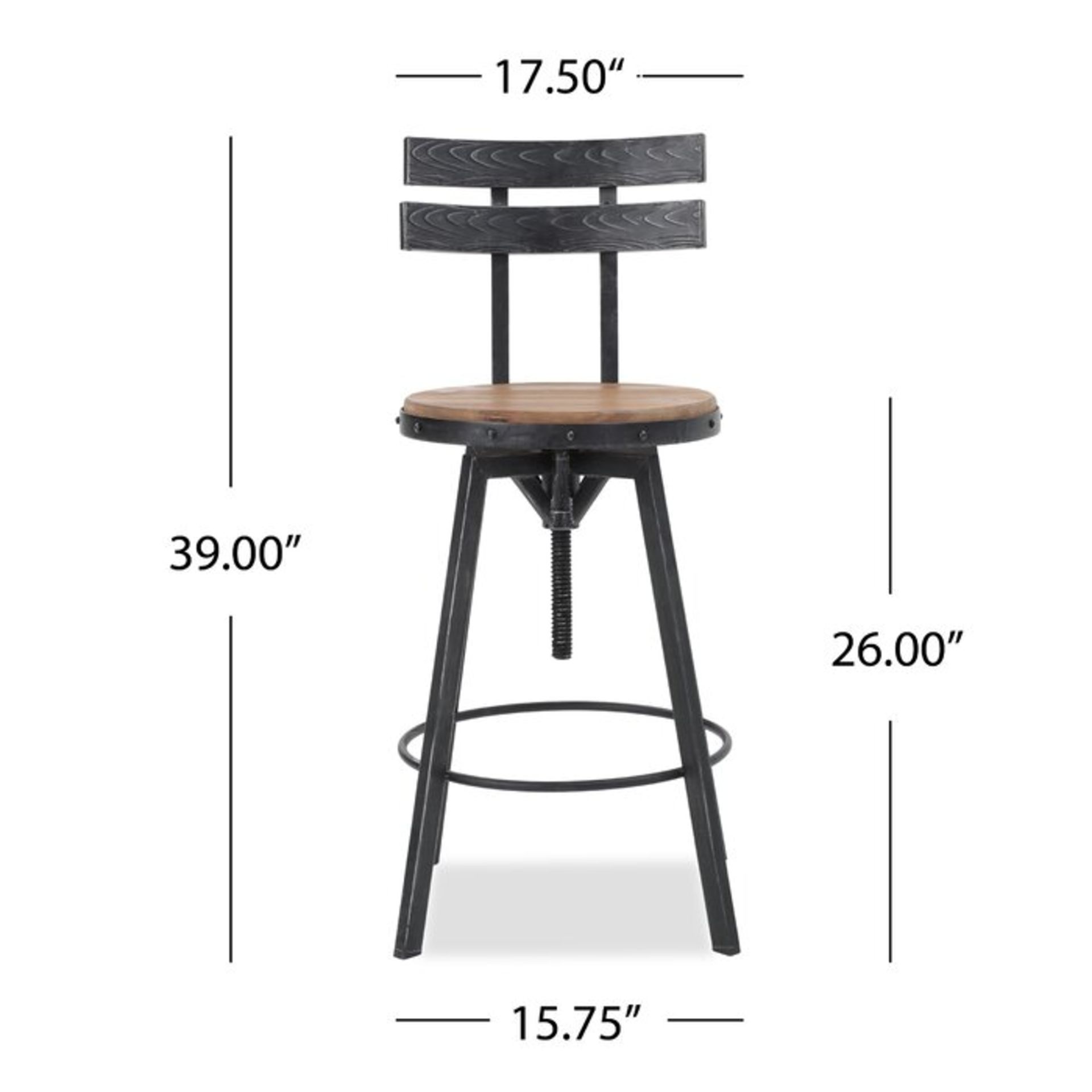 Whaley Height Adjustable Swivel Bar Stool - RRP £129.99 - Image 2 of 2