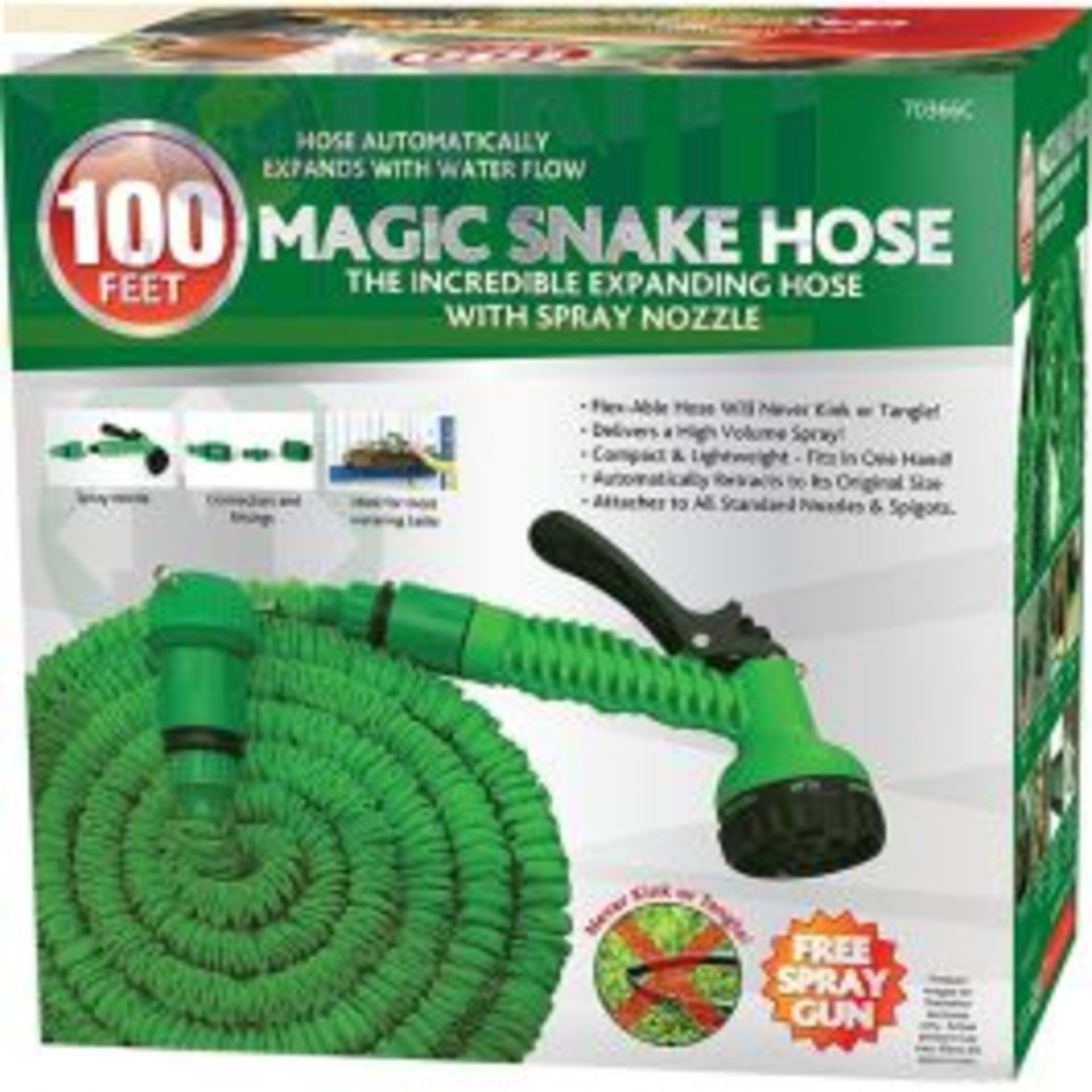 NEW 100FT MAGIC EXPANDING HOSE WITH SPRAY GUN HEAD - Image 2 of 2