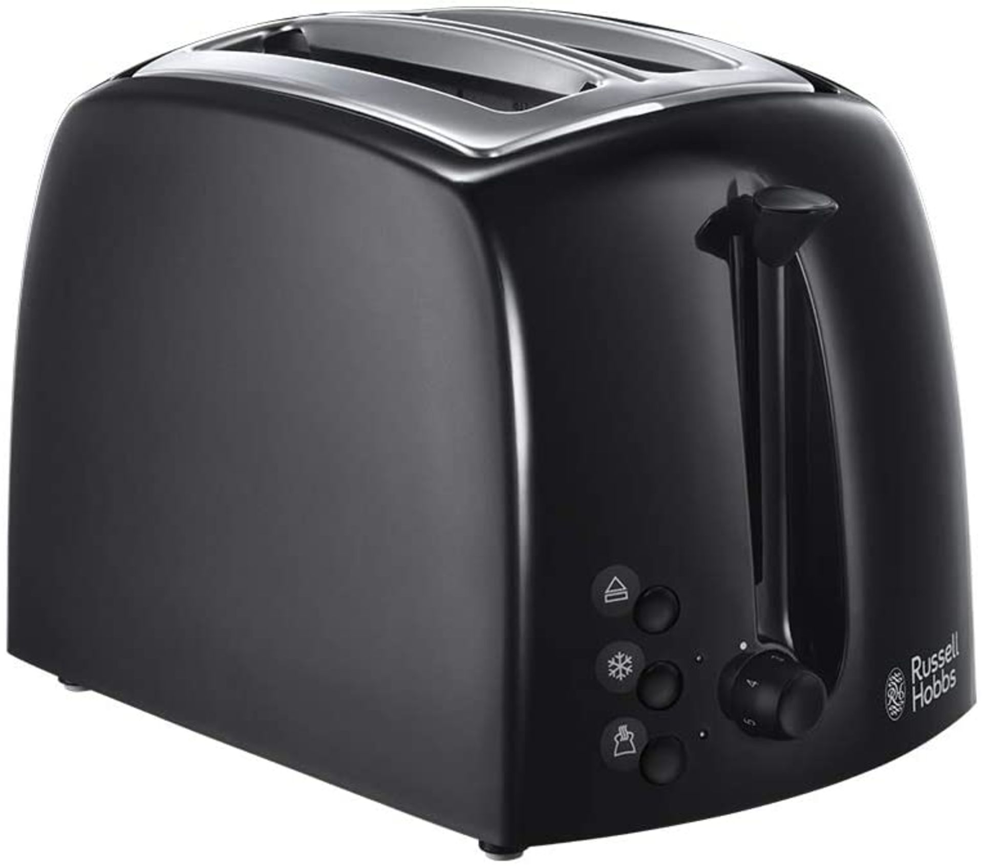 GRADE A Russell Hobbs Black 2 Slice Textures Toaster