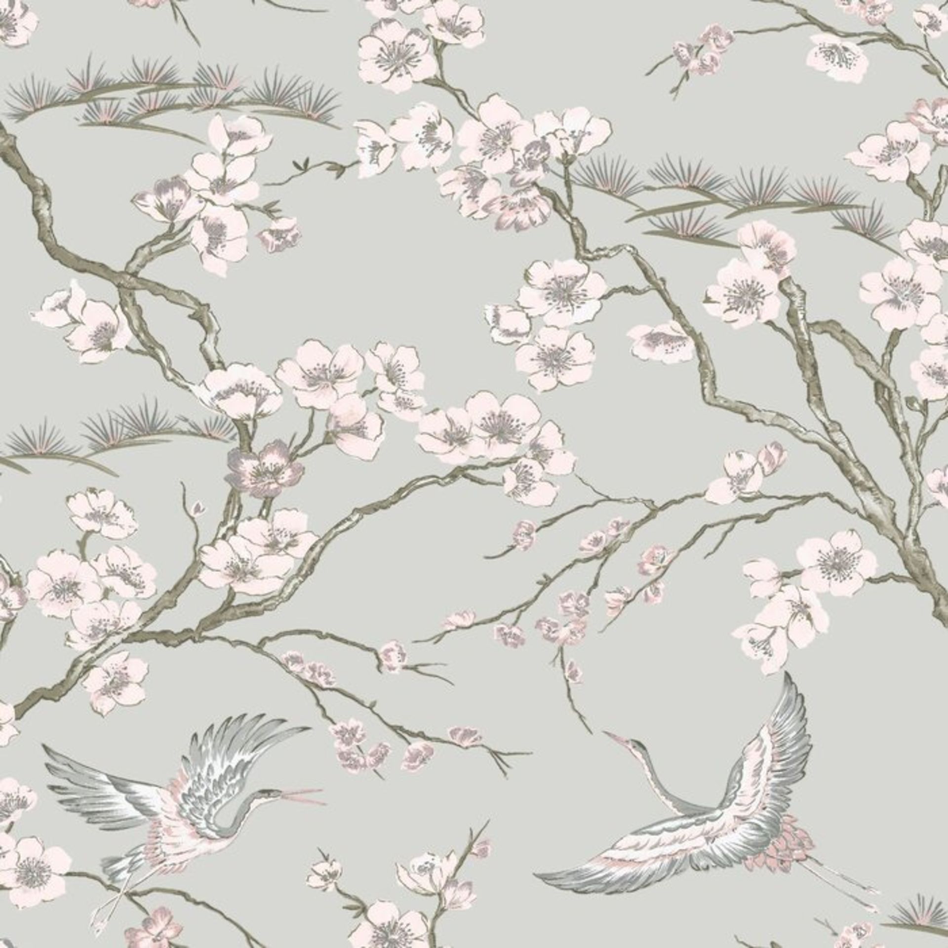 Japan Floral and Fauna Tropical 10m x 52cm Wallpaper Roll x 2 - RRP £21.99 Per Roll