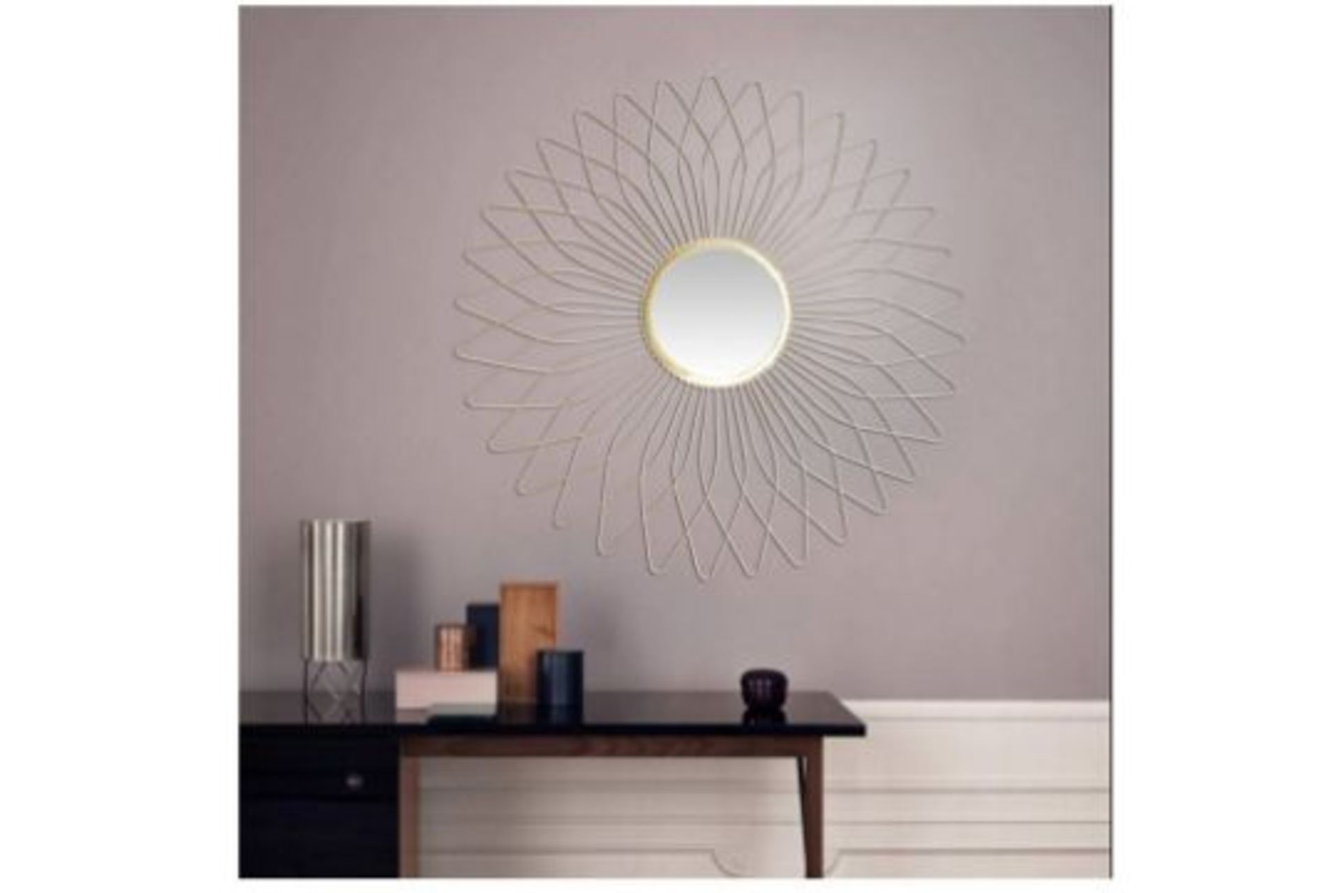 NEW LARGE GOLD ROUND MIRROR (80 x 80cm) - Image 2 of 2