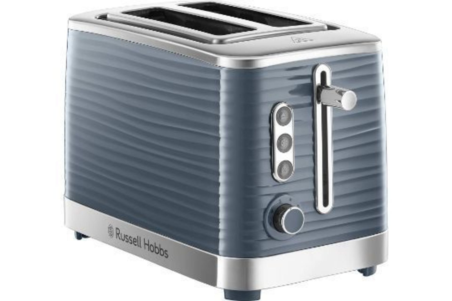 GRADE A Russell Hobbs Inspire 1050W Wide Slot 2–Slice Toaster – Grey - RRP £39.99