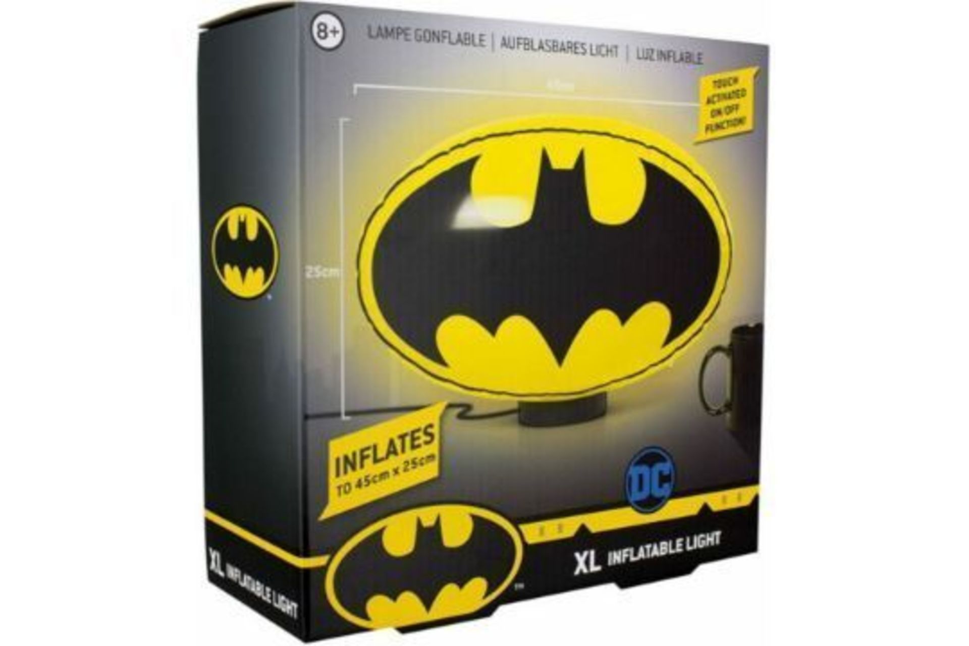 BRAND NEW XL BATMAN LOGO INFLATABLE LIGHT LAMP TOUCH ACTIVATED ON/OFF - Image 2 of 2