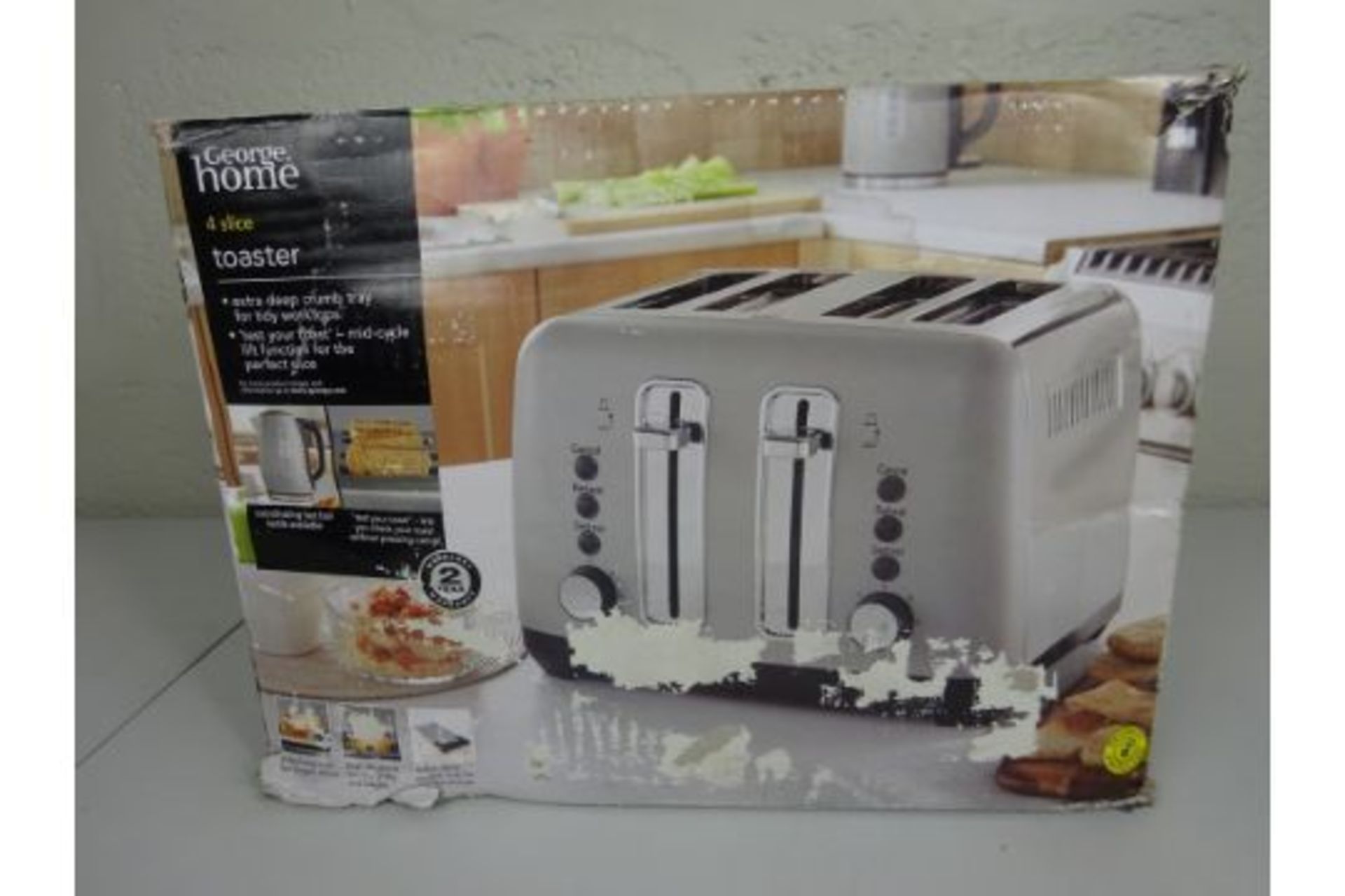 GRADE A George at Home 4 Slice Toaster - Grey - RRP £25