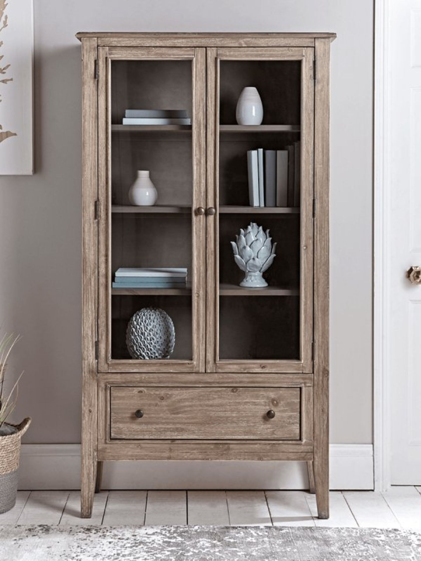 Camille Cabinet - Limewashed - RRP £895.00 (top corner damaged)