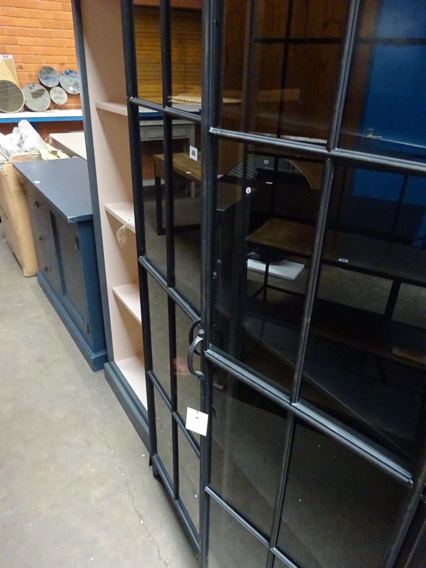 Black Iron Display Cabinet - Tall - RRP £1,495.00 (doors not closing correctly) - Image 2 of 3