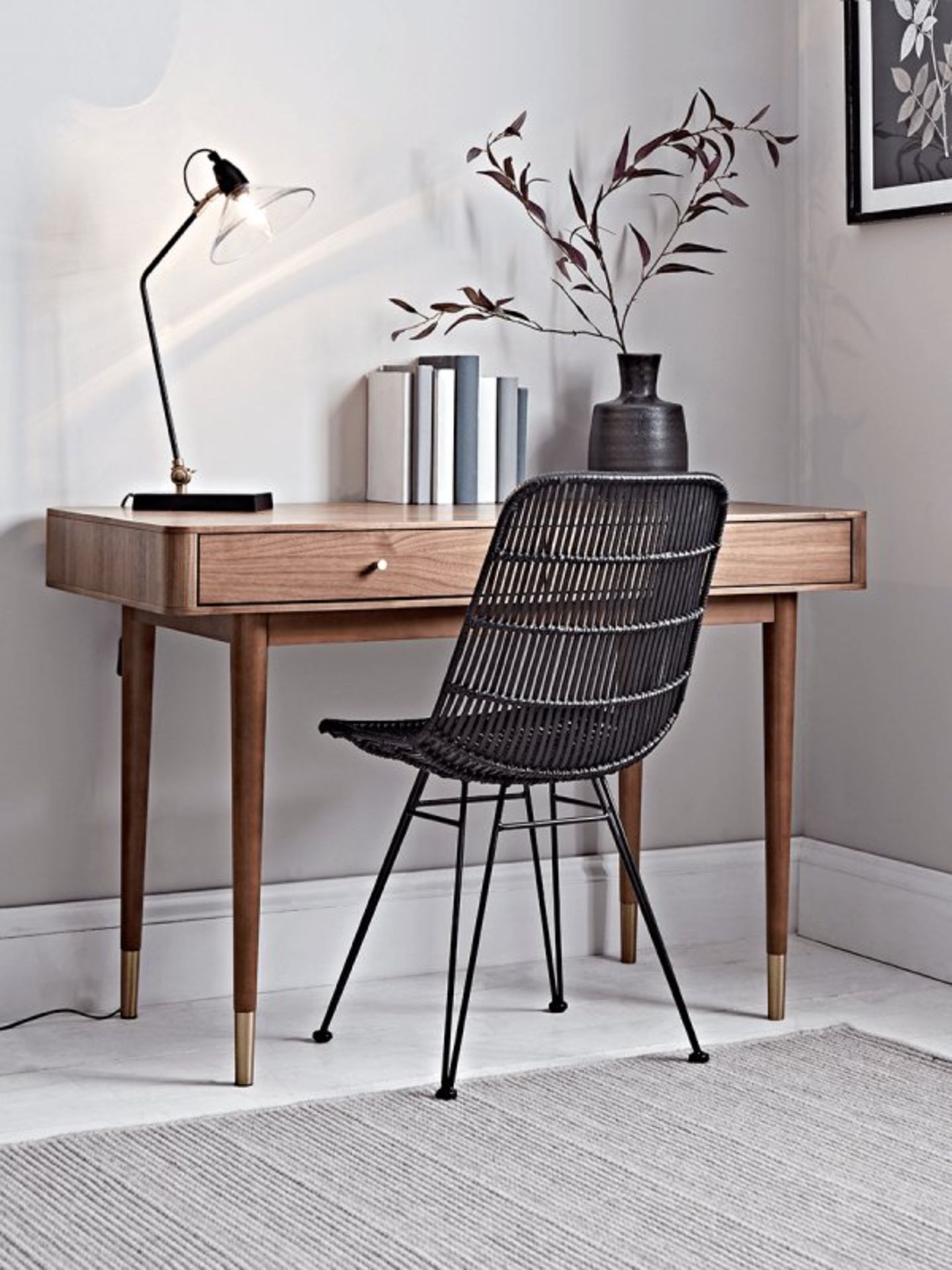 Mid Century Style Desk - RRP £725.00 (small dent bottom side of desk)