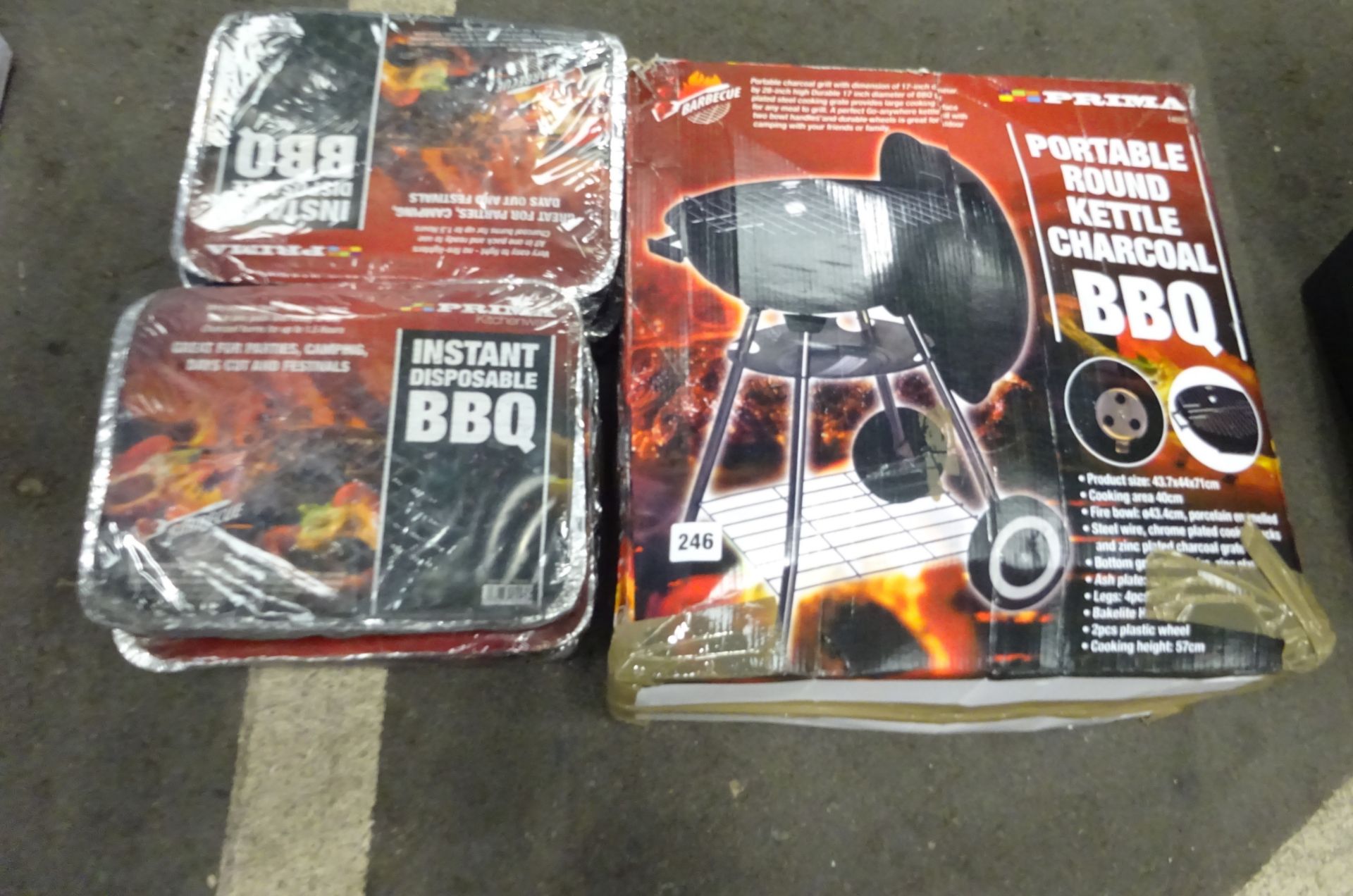 X8 INSTANT DISPOSIBLE SETS & PORTABLE ROUND KETTLE BBQ