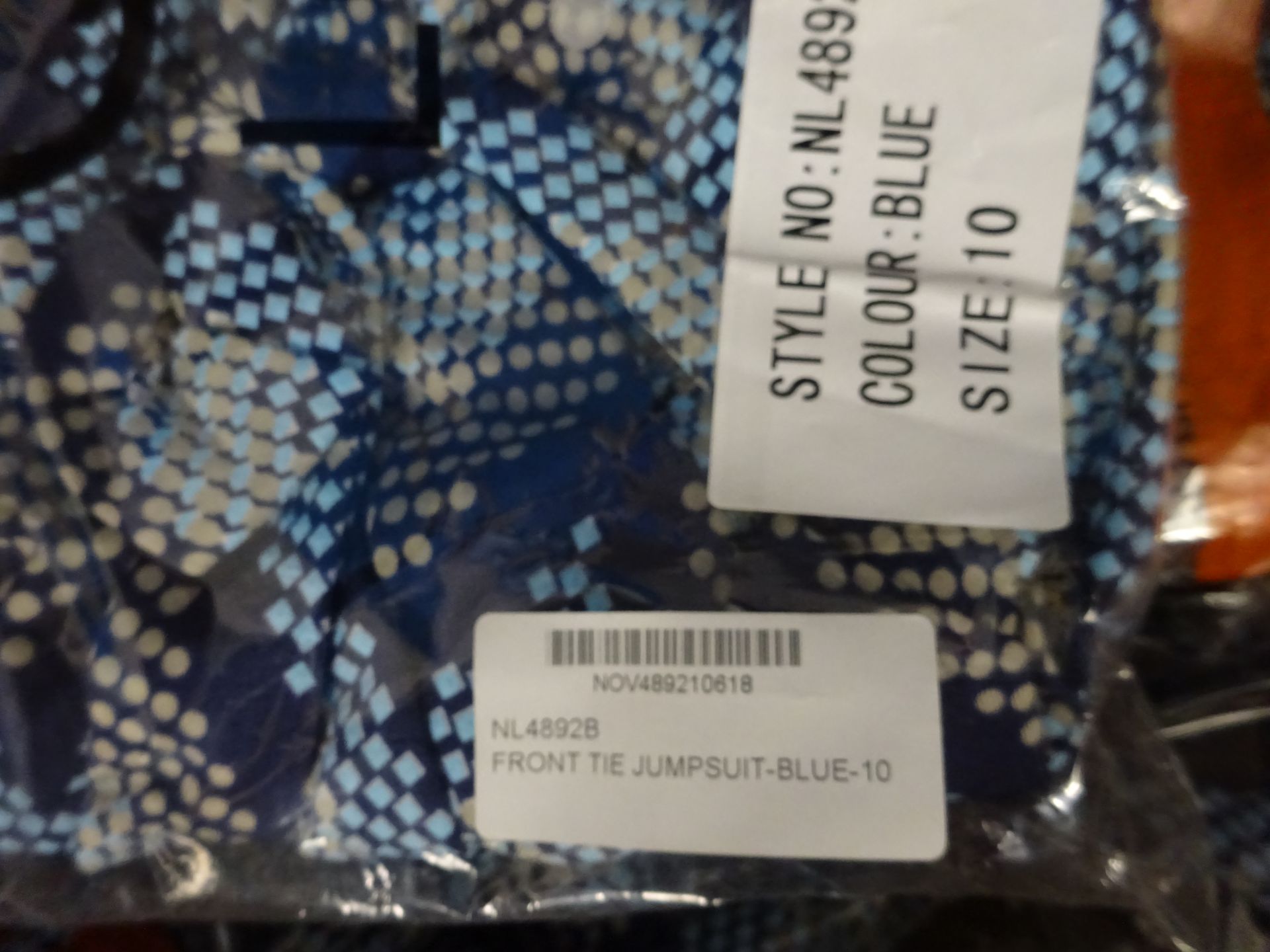 BOX OF 15 BLUE FRONT TIED JUMP SUITS (MOSTLY SIZE 10) - Image 2 of 2