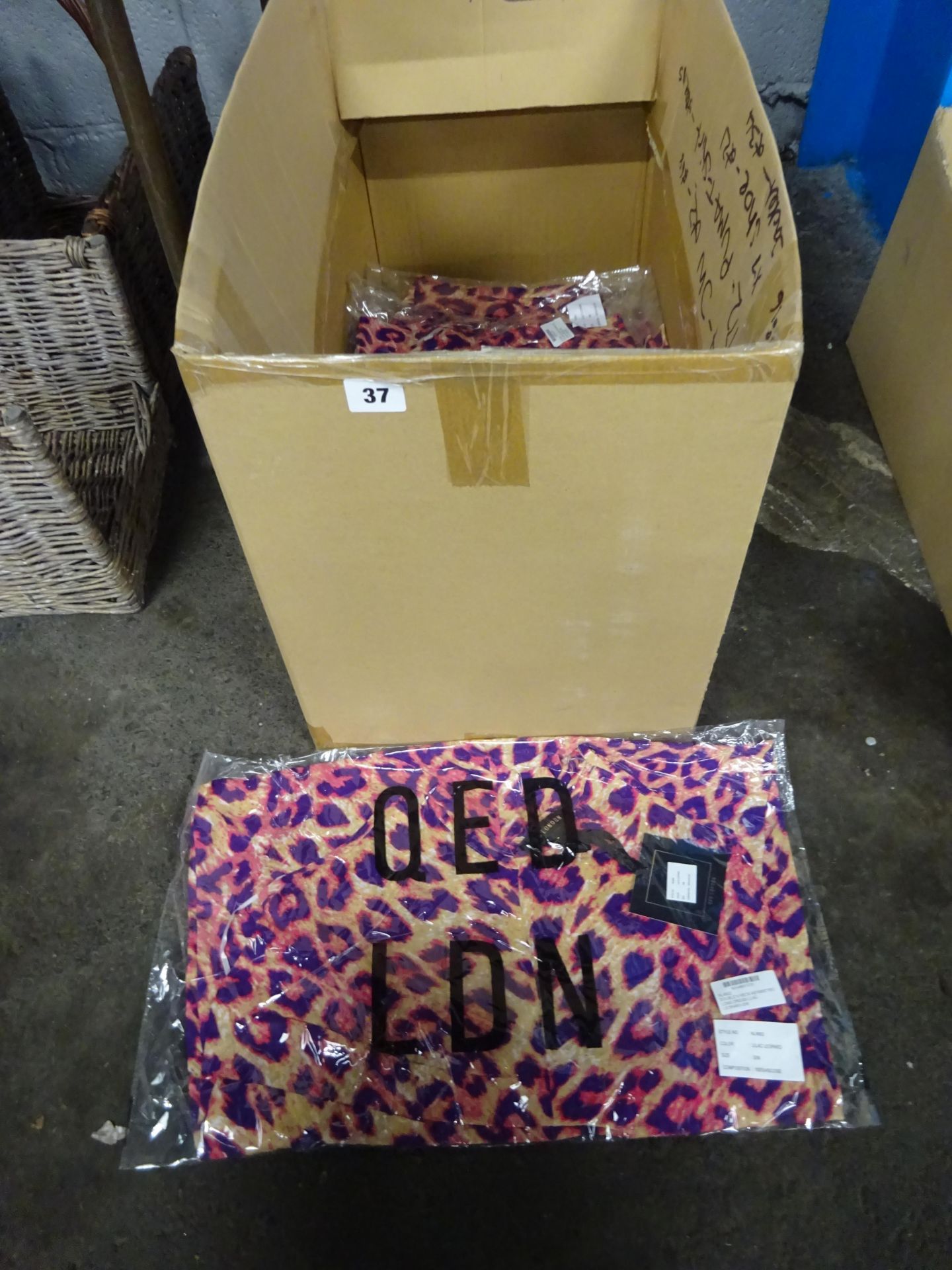 BOX OF 12 NEW DOUBLE V-NECK LEOPARD LONG DRESSES (S &M)