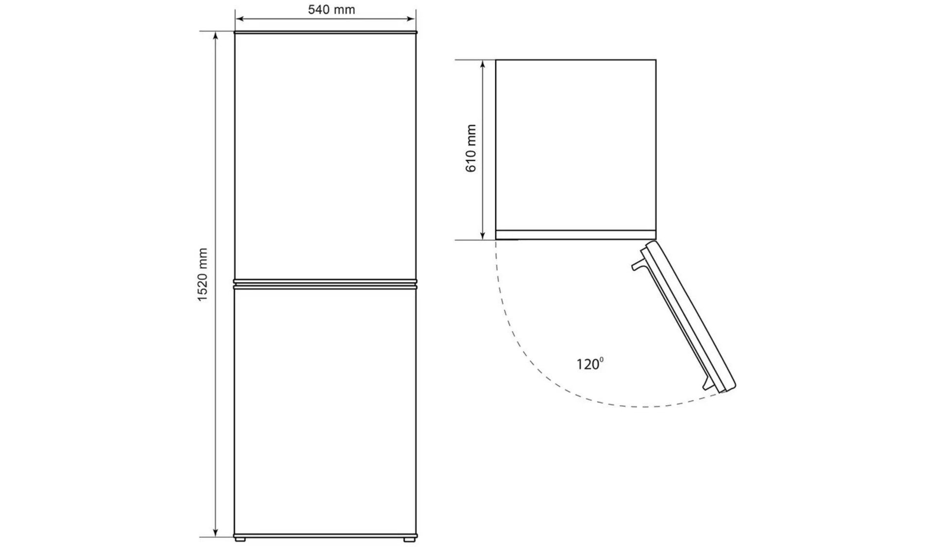 Bush 54152B Frost Free Fridge Freezer - Black - ARGOS RRP £259.99 - Image 3 of 6