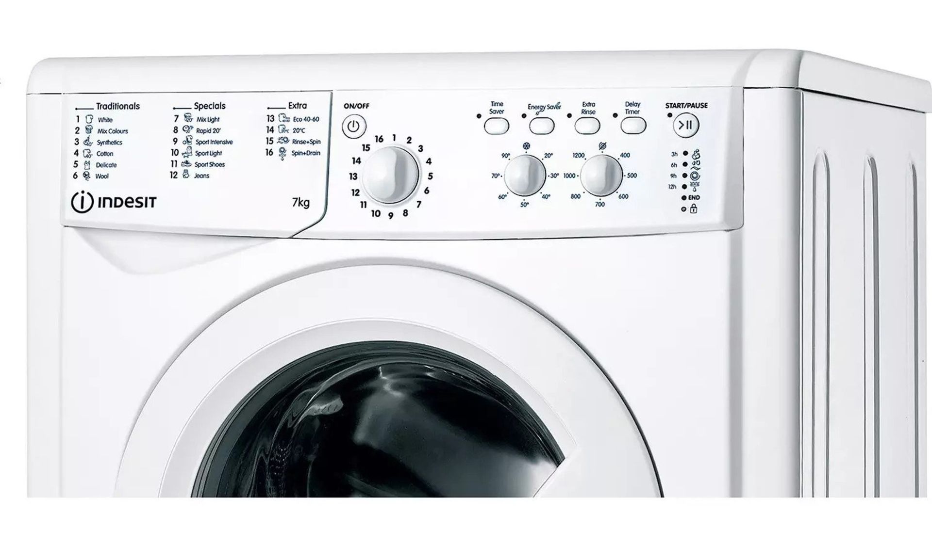 Indesit EcoTime IWC71252W 7KG Washing Machine - White - ARGOS RRP £199.99 - Image 3 of 5