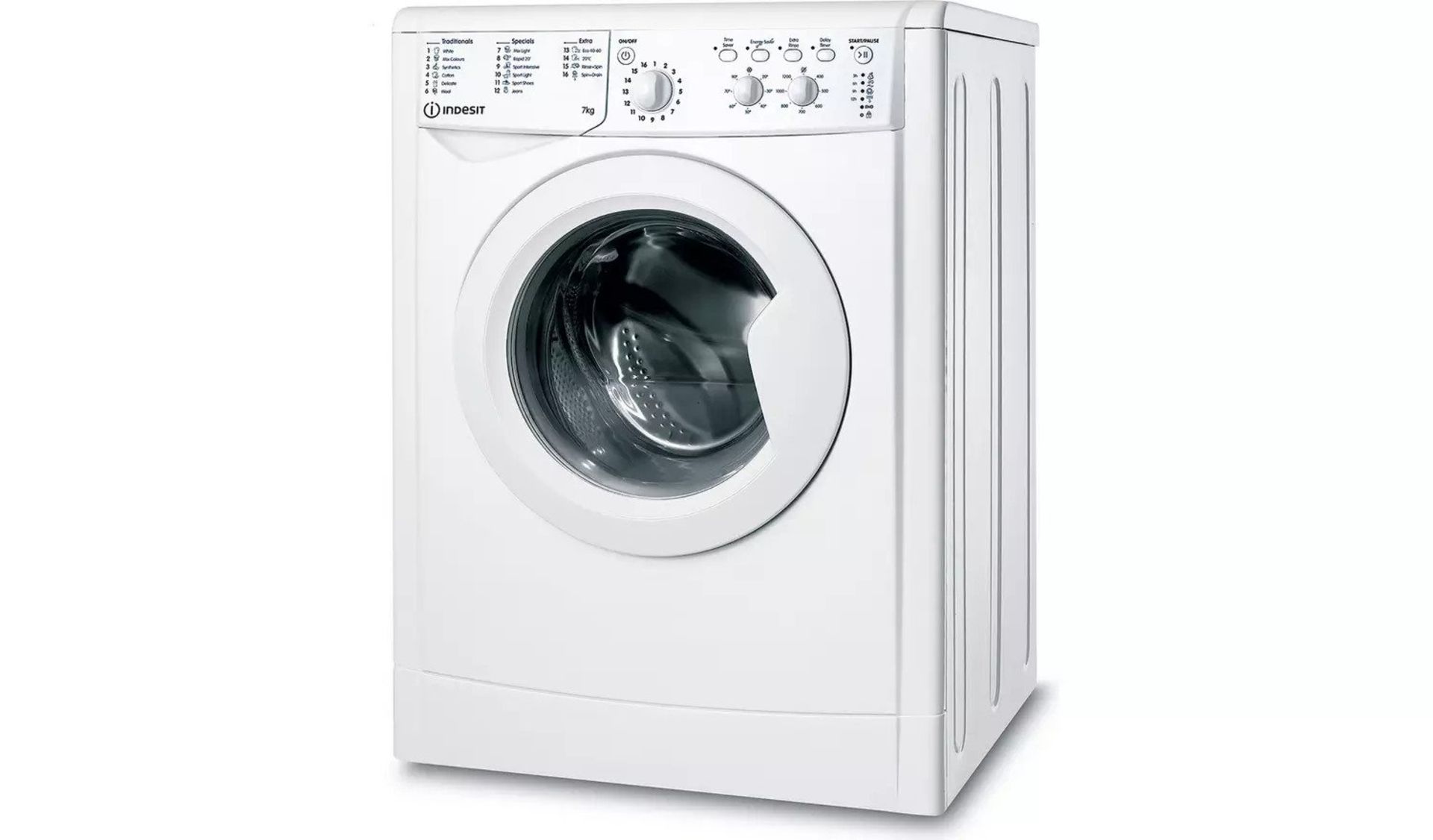 Indesit EcoTime IWC71252W 7KG Washing Machine - White - ARGOS RRP £199.99 - Image 2 of 5