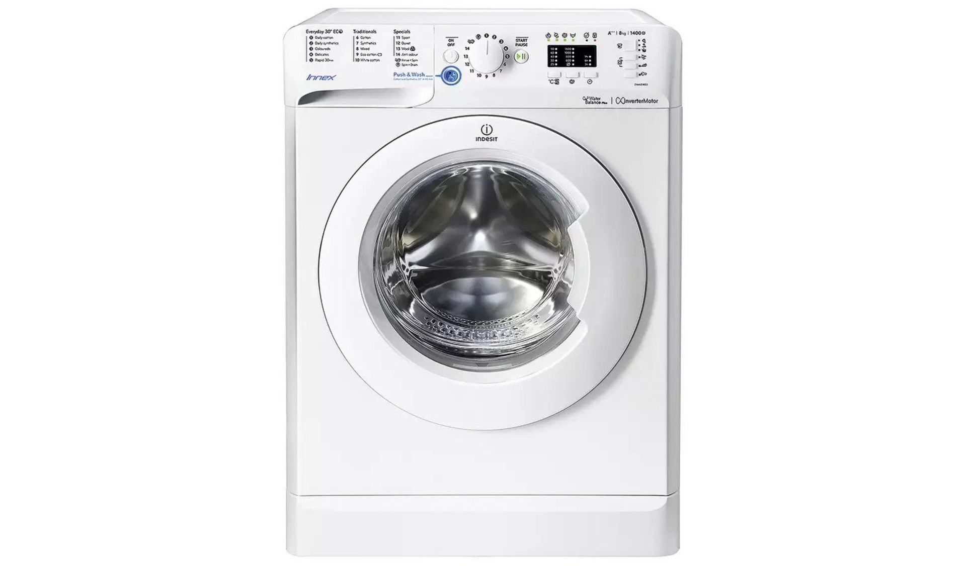 Indesit BWA81484XWUK 8KG 1400 Spin Washing Machine - White - ARGOS RRP £239.99 - Image 2 of 7