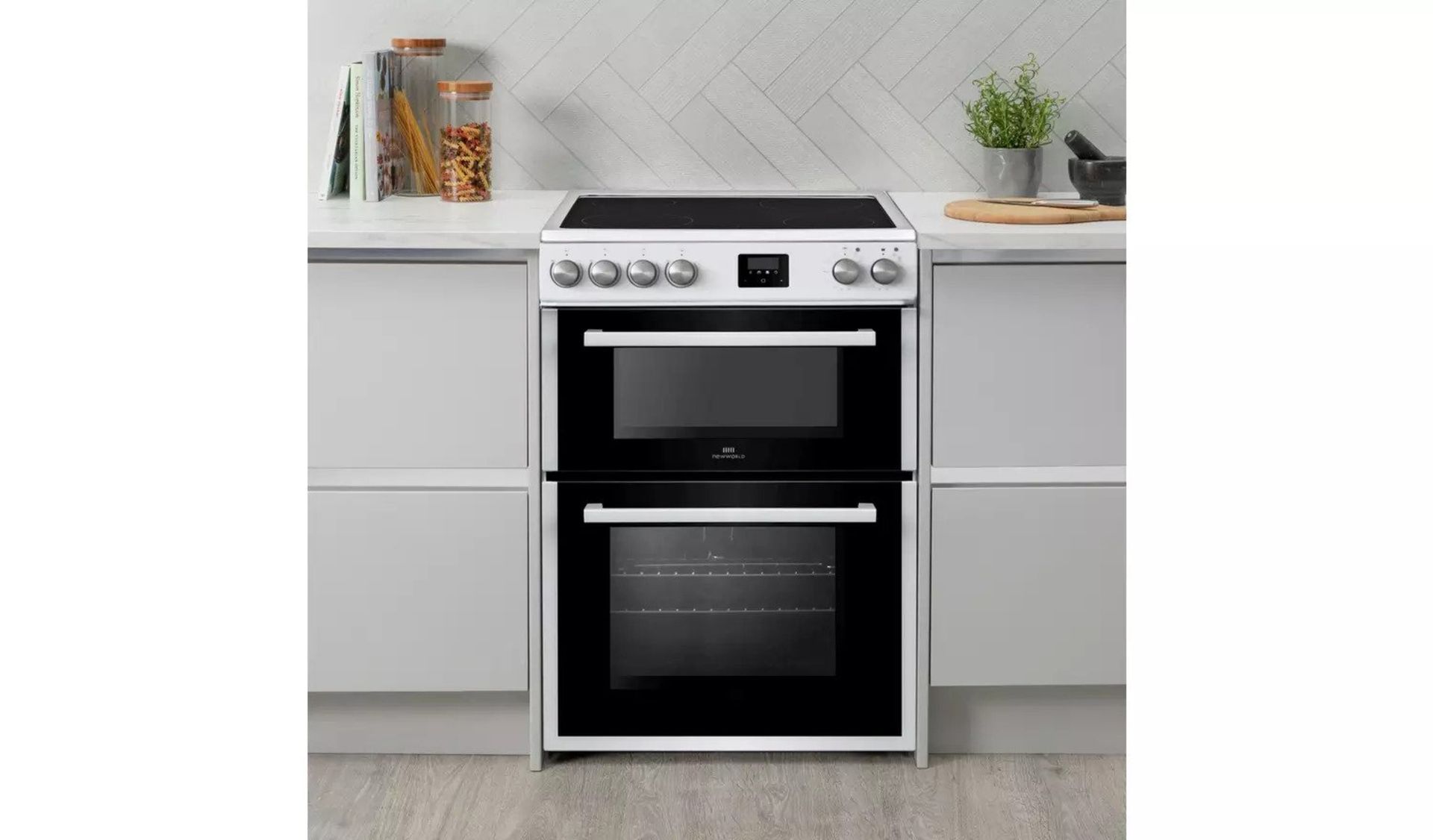 New World NWLS60DEW 60cm Double Oven Electric Cooker - White - ARGOS RRP £349.99