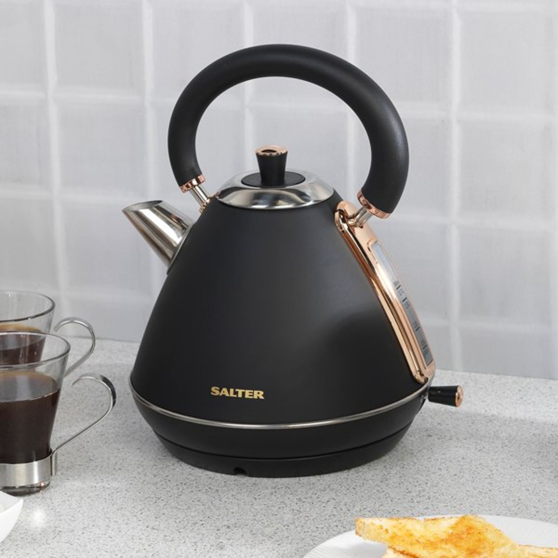 Brand New Salter Rose Gold Pyramid Kettle