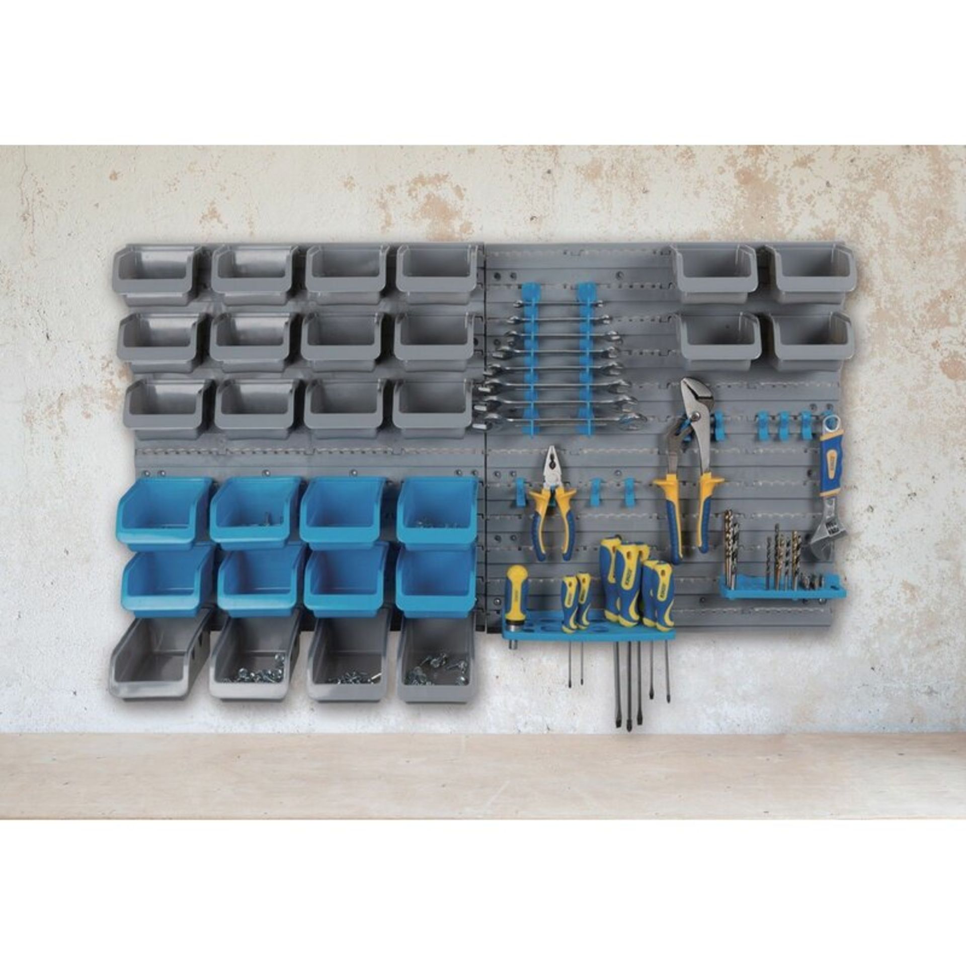 43 Piece Wall Mountable Tools, Screws and Bits Storage Organiser Set - RRP £34.99