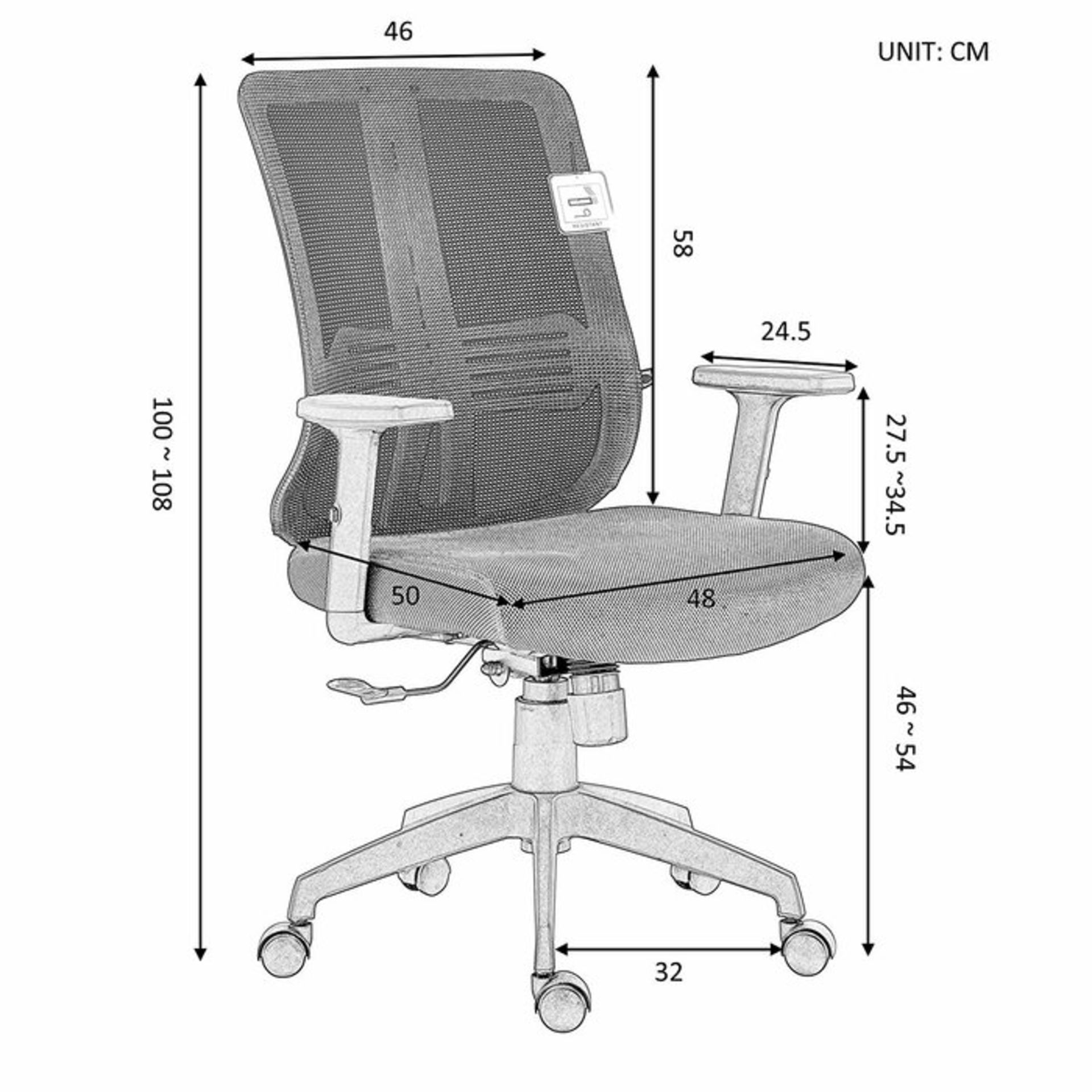 Ergonomic Mesh Desk Chair - RRP £119.99 - Image 3 of 3