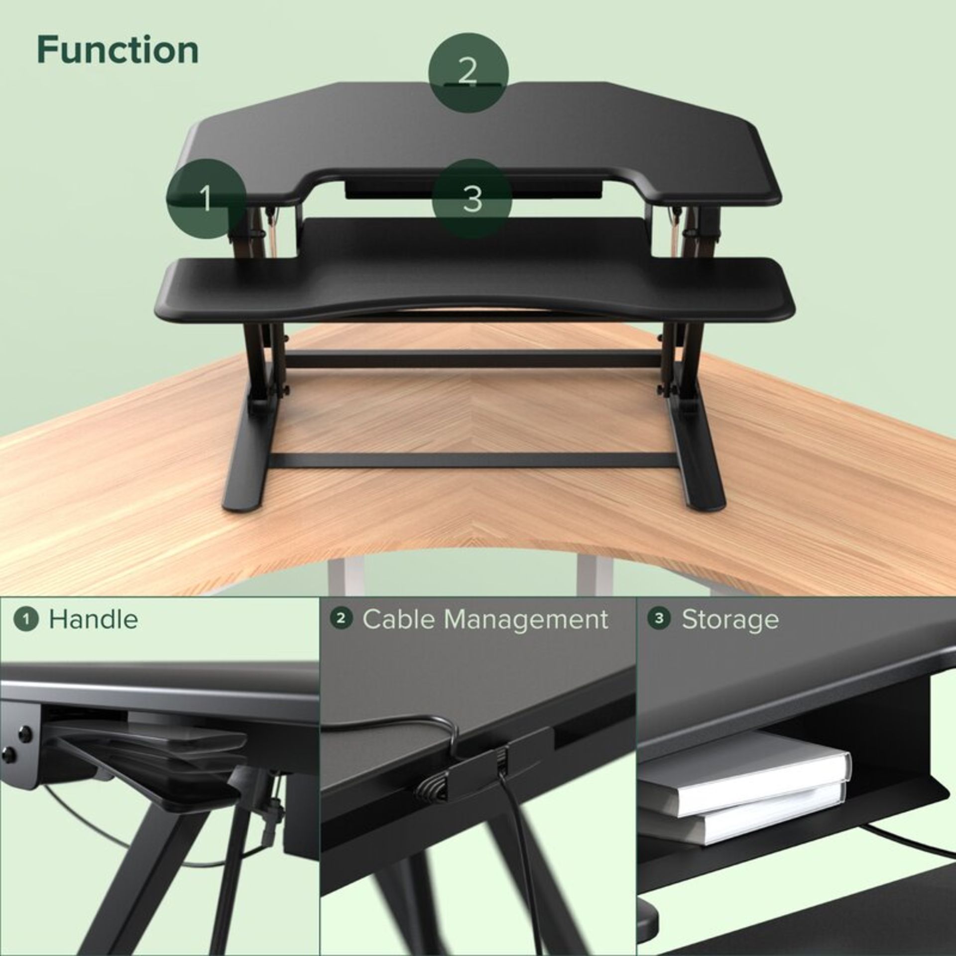 Bellavia Corner Height Adjustable Standing Desk - RRP £217.99 - Image 2 of 4