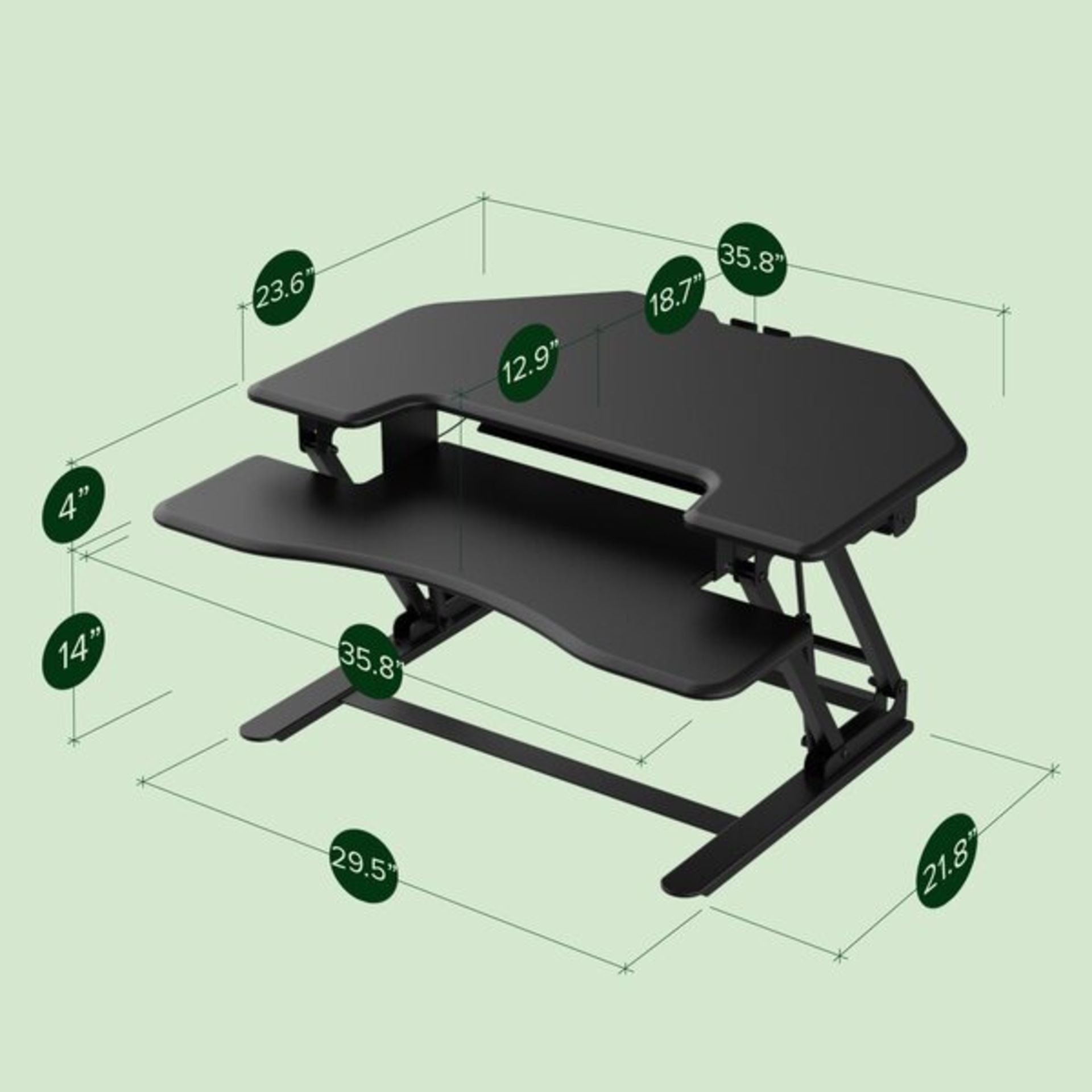 Bellavia Corner Height Adjustable Standing Desk - RRP £217.99 - Image 4 of 4